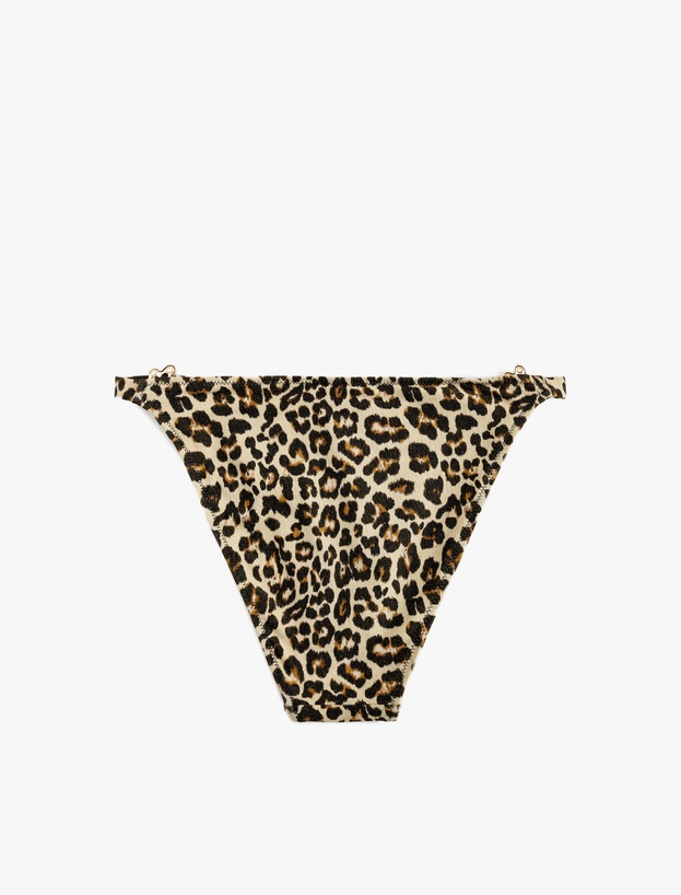 Aksesuar Detaylı Leopar Desenli Bikini Altı_1