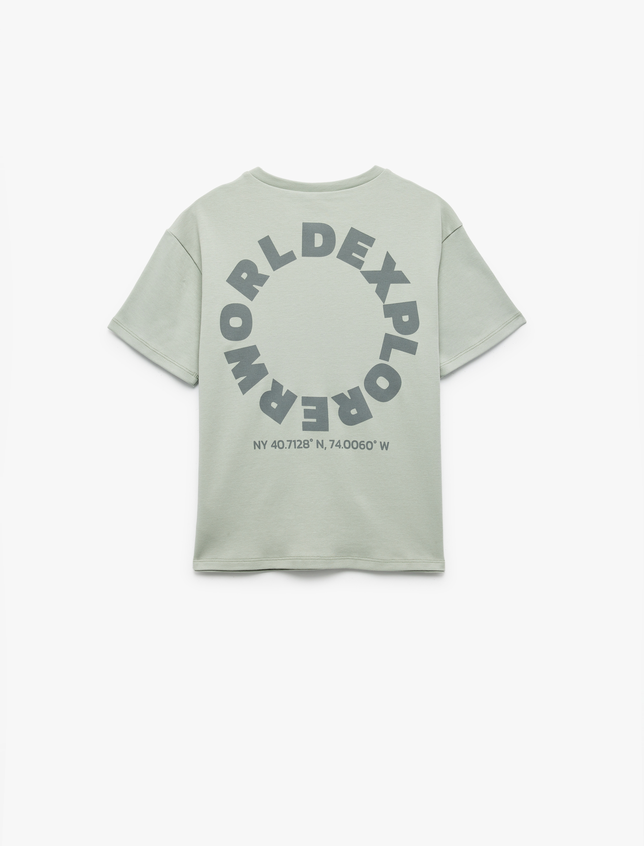  Erkek Çocuk Pamuklu Baskı Detaylı Bisiklet Yaka Kısa Kollu Tişört