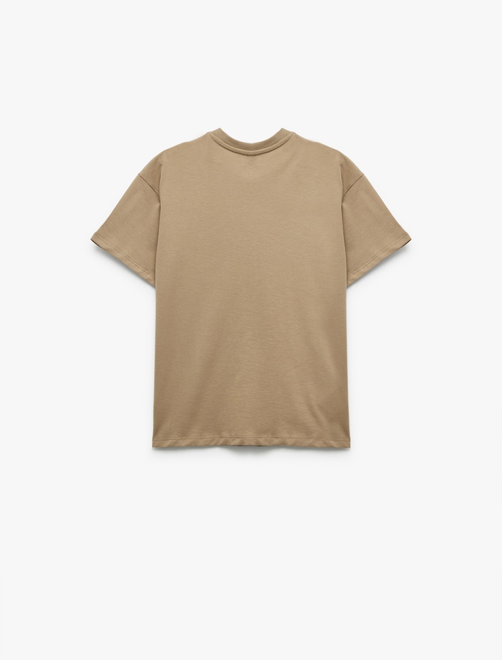 Erkek Çocuk Pamuklu Bisiklet Yaka Kısa Kollu Köpek Baskılı Tişört