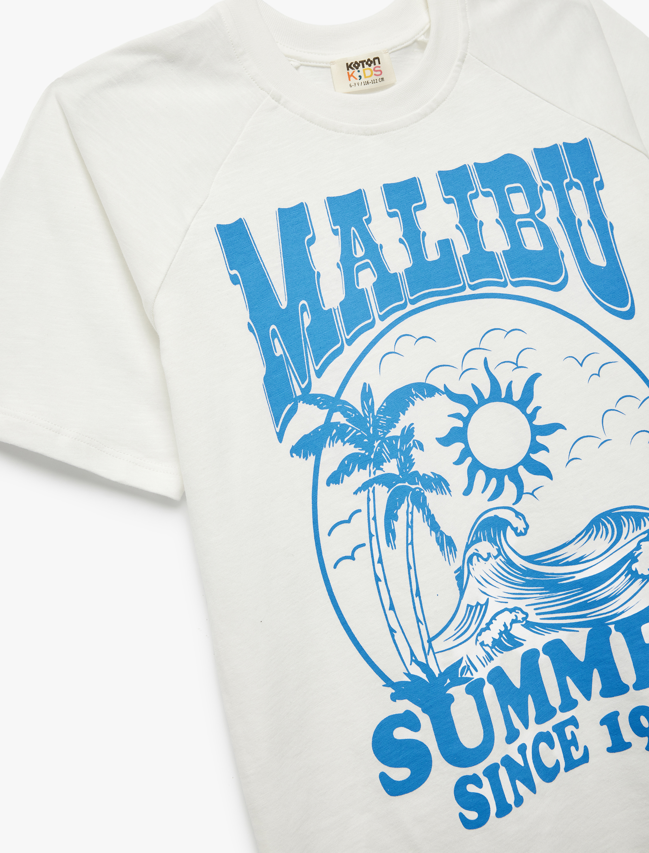  Erkek Çocuk Pamuklu Bisiklet Yaka Kısa Kollu Baskılı Tişört