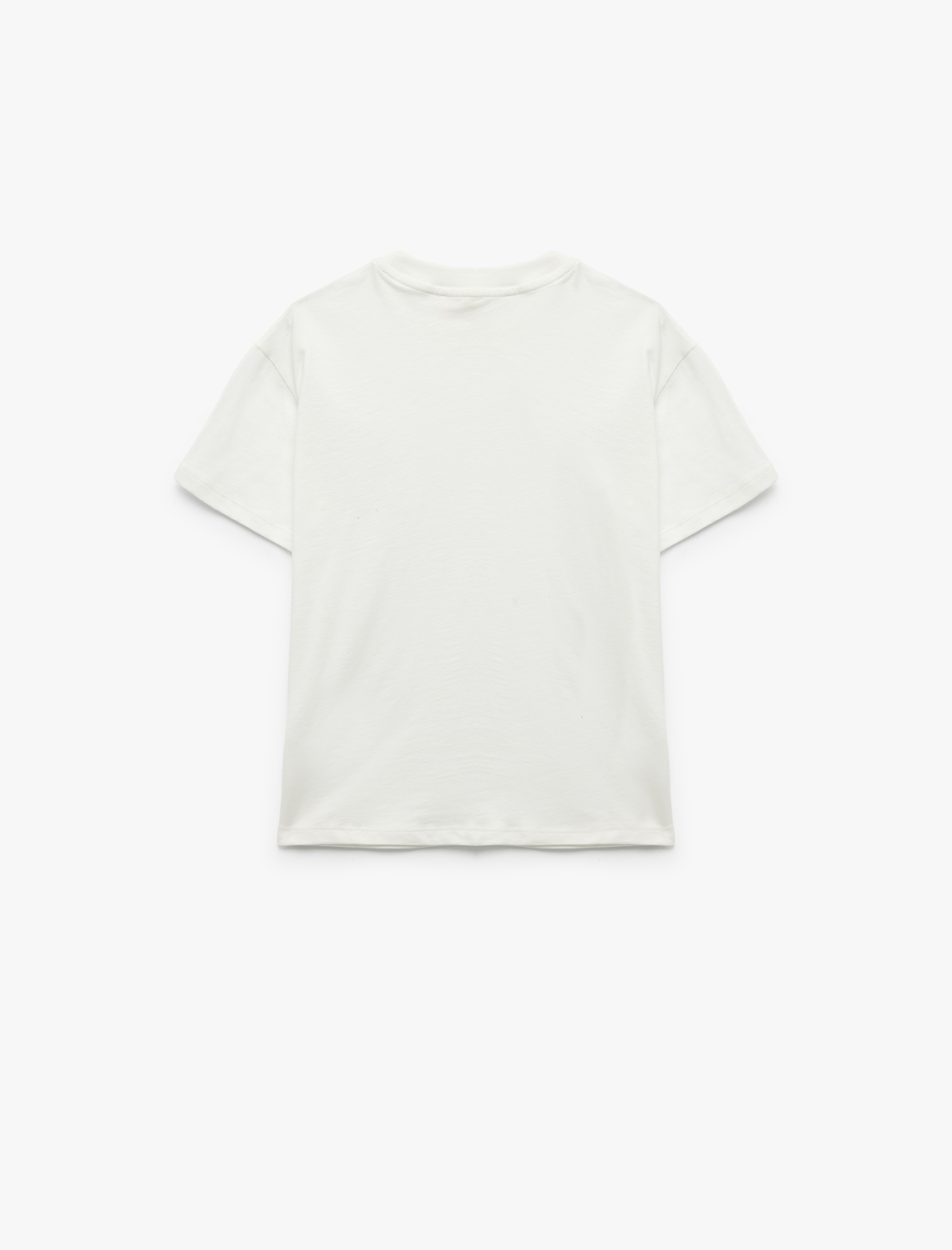  Erkek Çocuk Baskılı Kısa Kollu Bisiklet Yaka Pamuklu Cep Detaylı Tişört