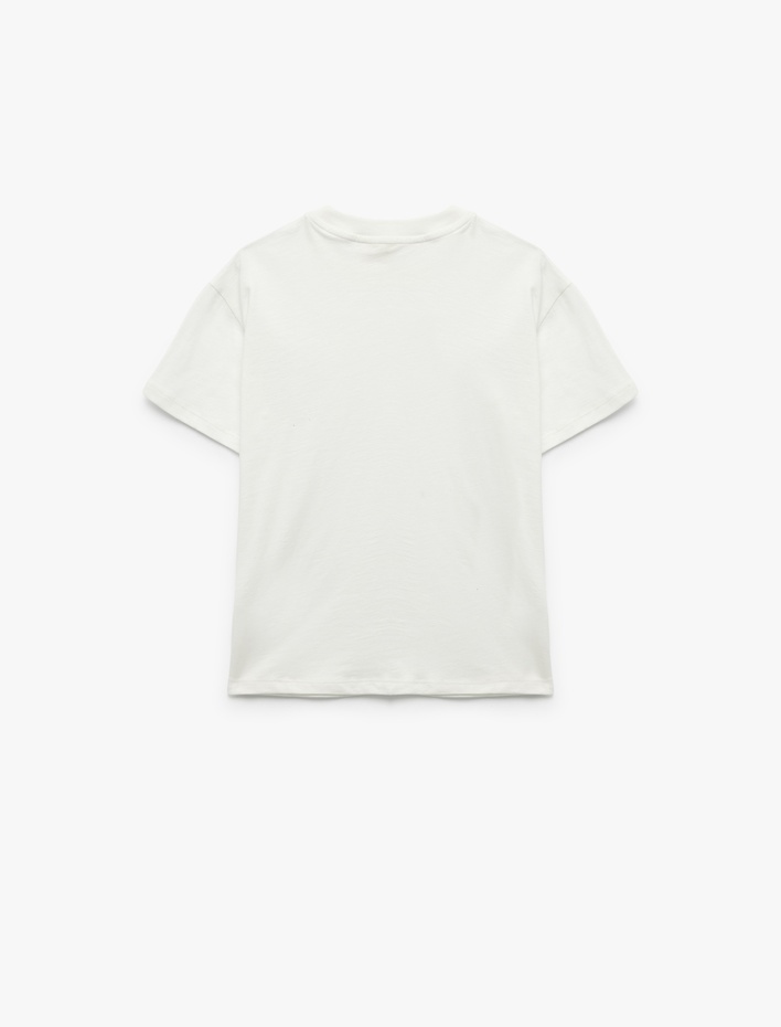 Erkek Çocuk Baskılı Kısa Kollu Bisiklet Yaka Pamuklu Cep Detaylı Tişört