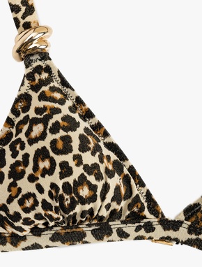 Aksesuar Detaylı Leopar Desenli Bralet Bikini Üstü_2