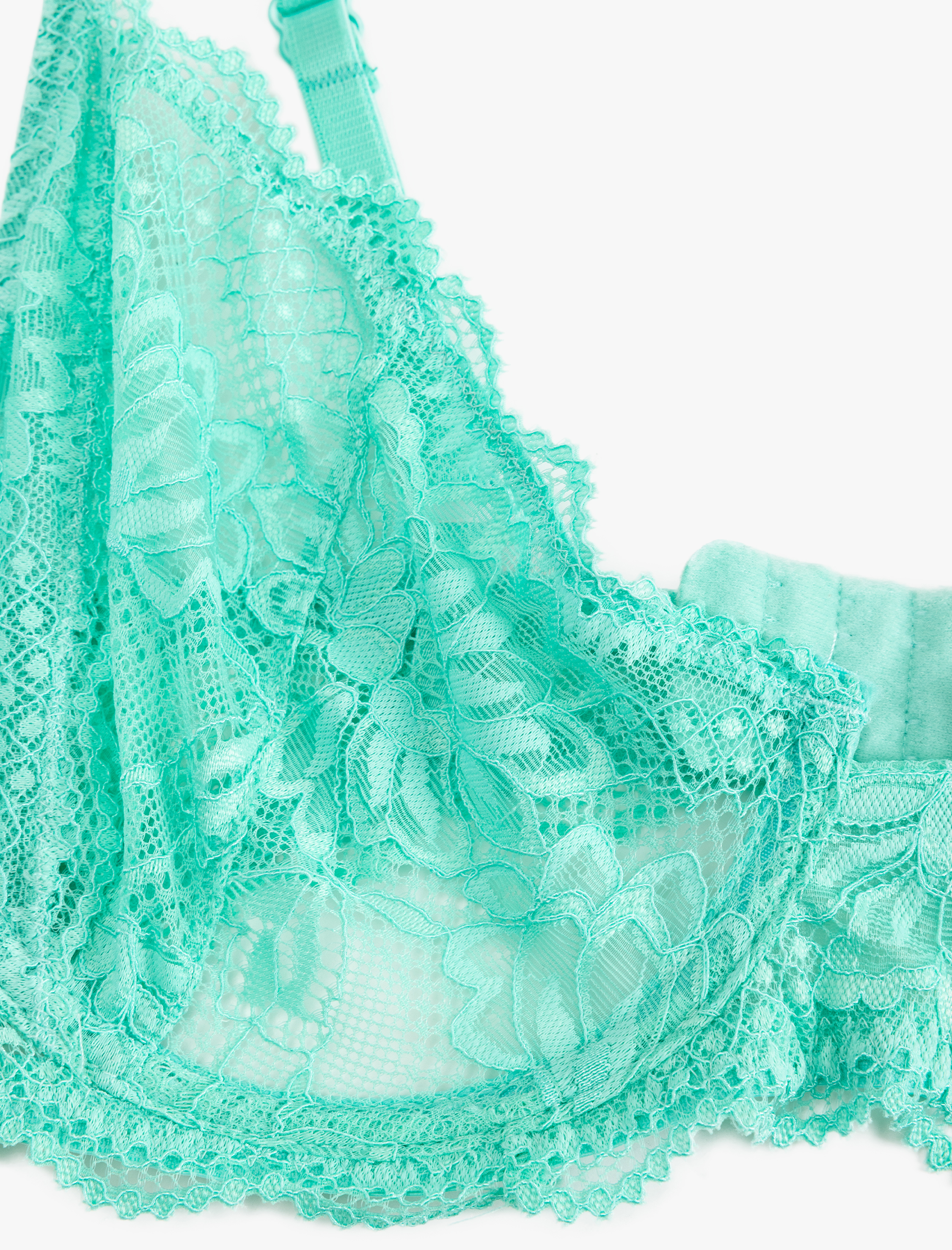   Yarı Transparan Balenli Dolgusuz Dantelli Sütyen