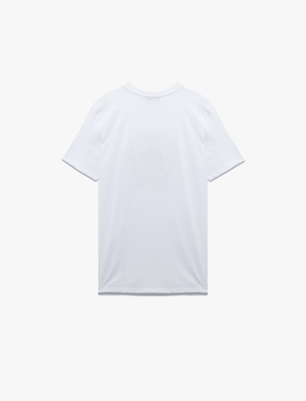 Kısa Kollu Bisiklet Yaka Pamuklu Baskılı Slim Fit Tişört_3