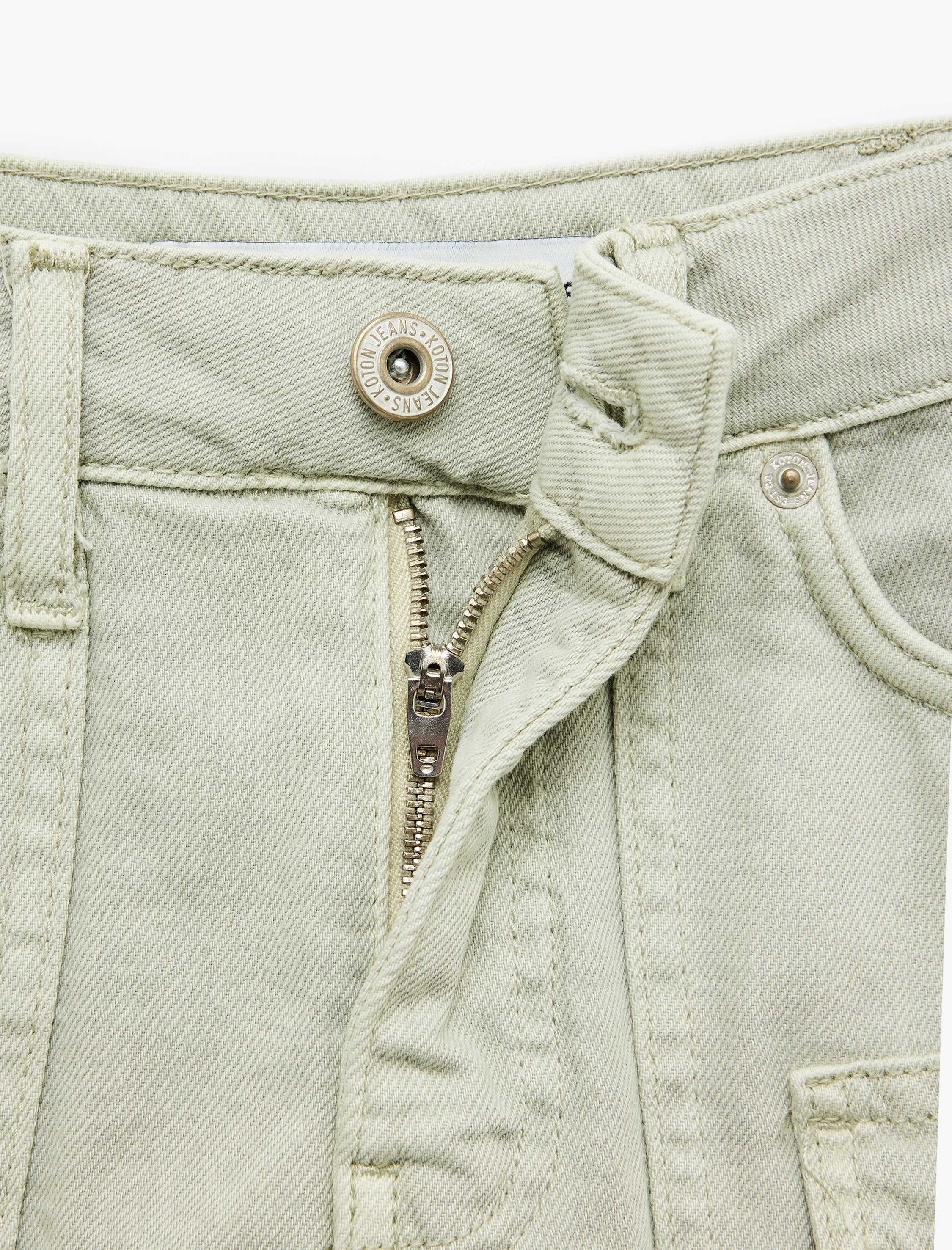   Kargo Cep Detaylı Düğmeli Pamuklu Mini Şort Etek