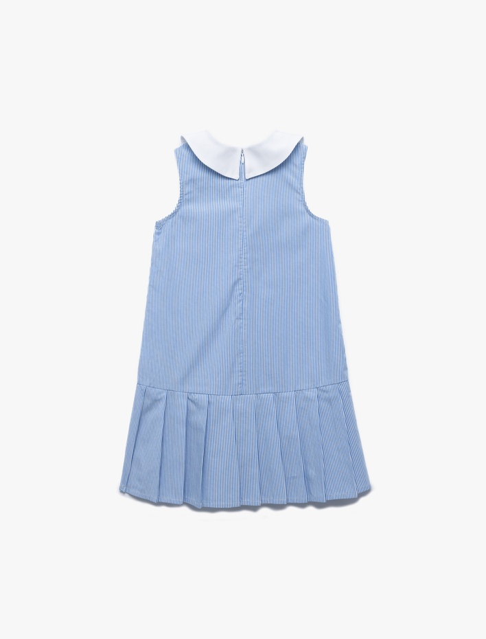 Kız Bebek Pamuklu Kolsuz Bebe Yaka A Kesim Çizgili Elbise