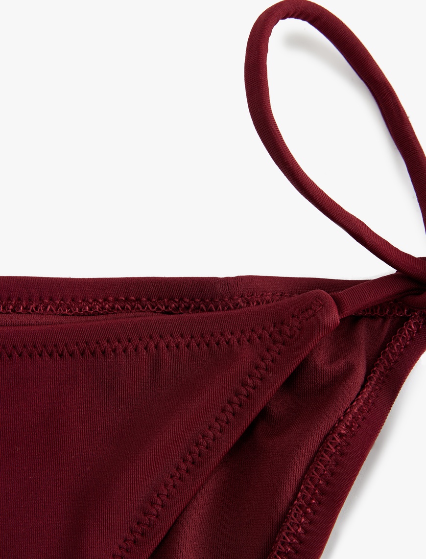   Normal Bel Astarlı Biyeli Yanları İpli Bikini Altı