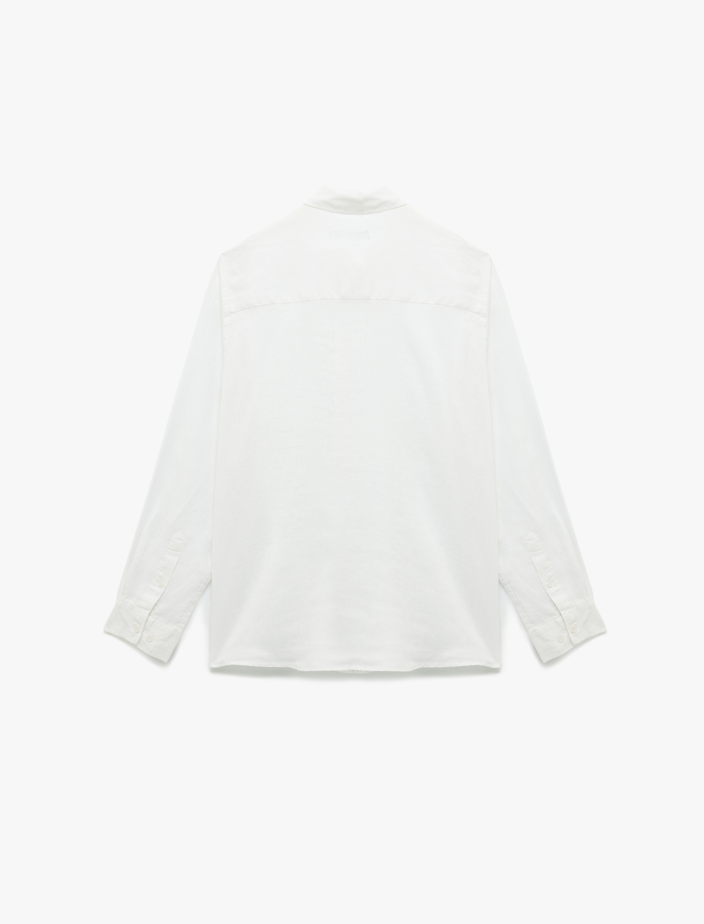   Klasik Yaka Regular Fit Uzun Kollu Keten Gömlek