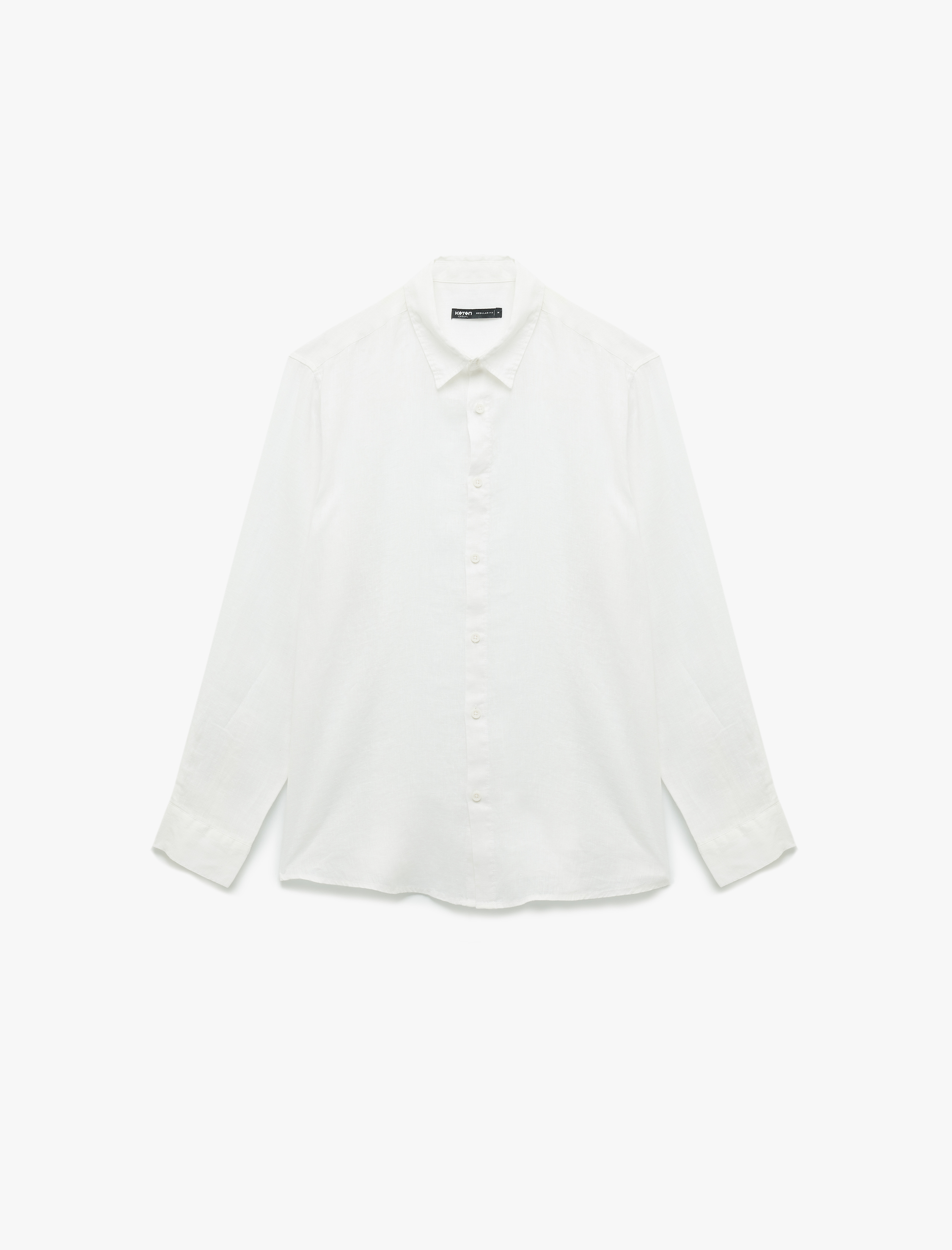   Klasik Yaka Regular Fit Uzun Kollu Keten Gömlek