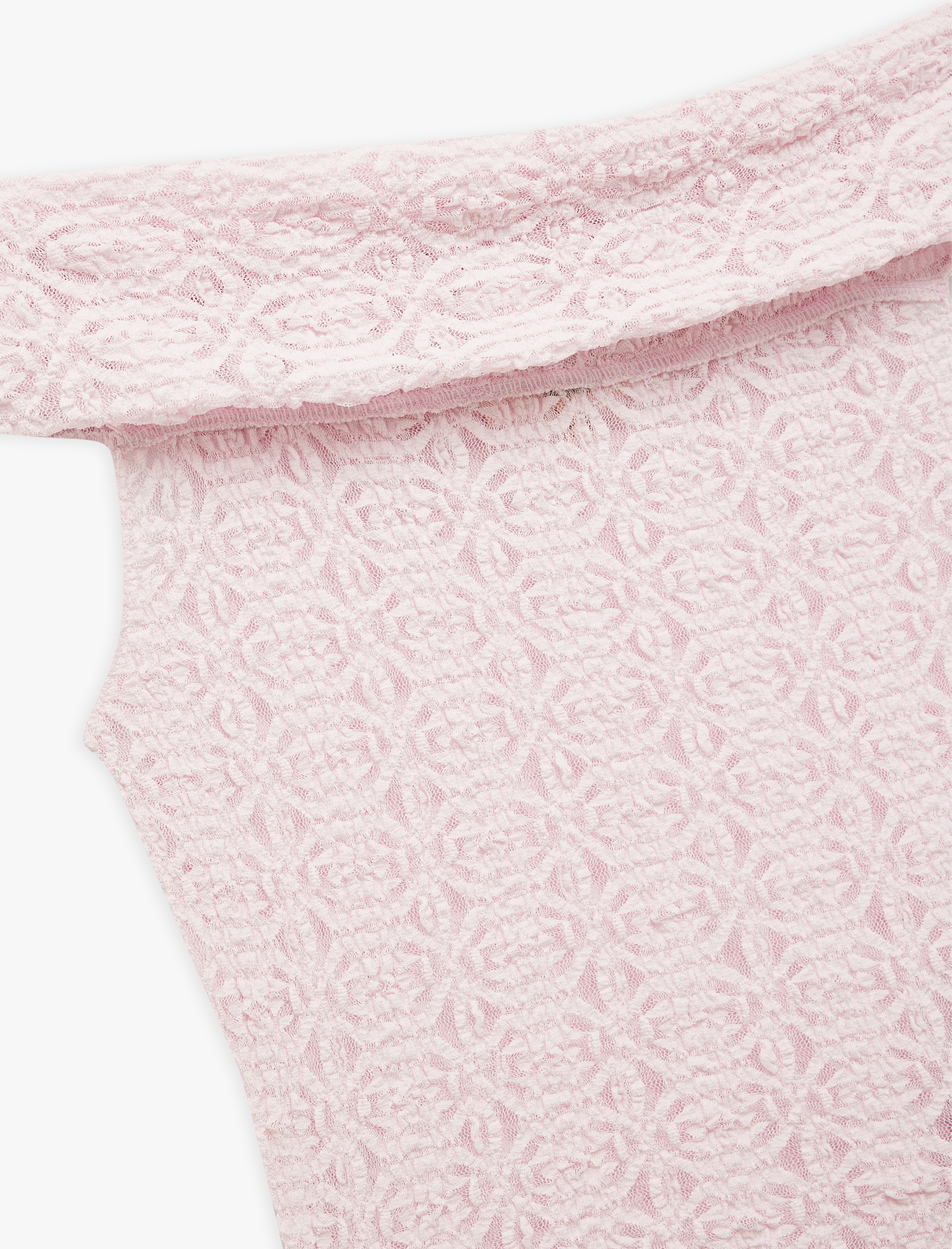   Yarı Transparan Kolsuz Slim Fit Madonna Yaka Dantel Bluz