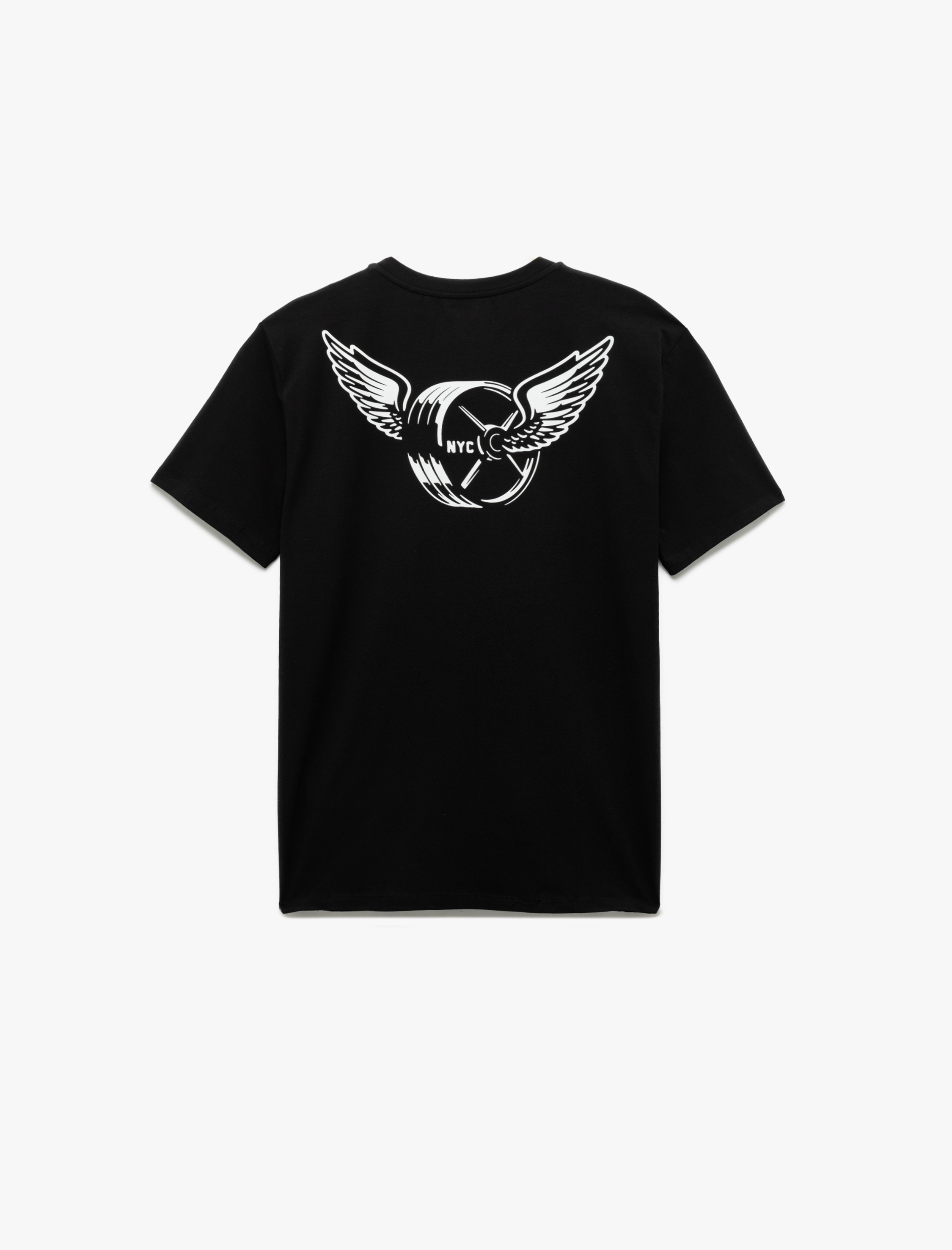   Pamuklu Kısa Kollu Bisiklet Yaka Oversize Arkası Baskılı Spor Tişört