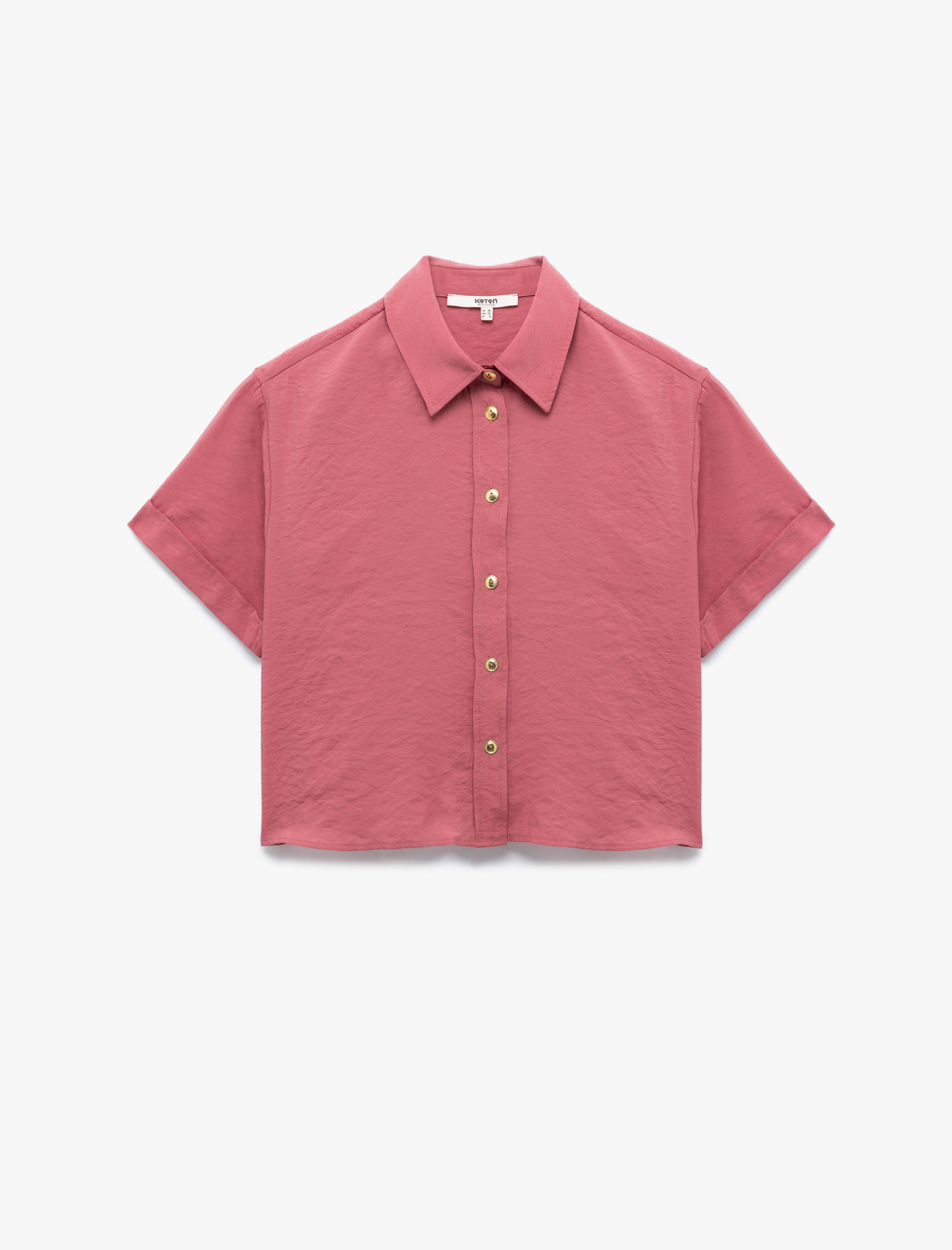 Klasik Yaka Düğmeli Kısa Kollu Modal Gömlek