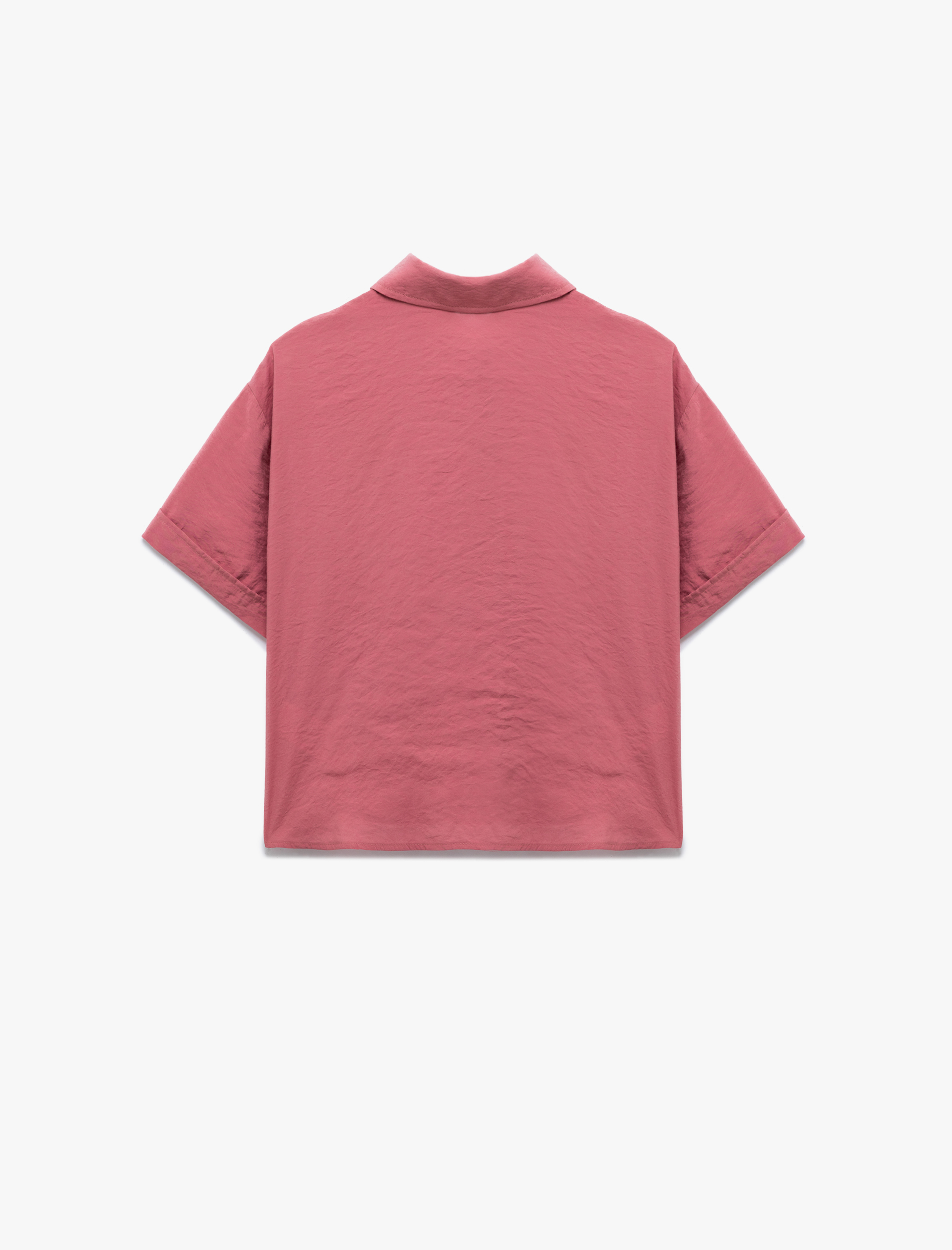 Klasik Yaka Düğmeli Kısa Kollu Modal Gömlek