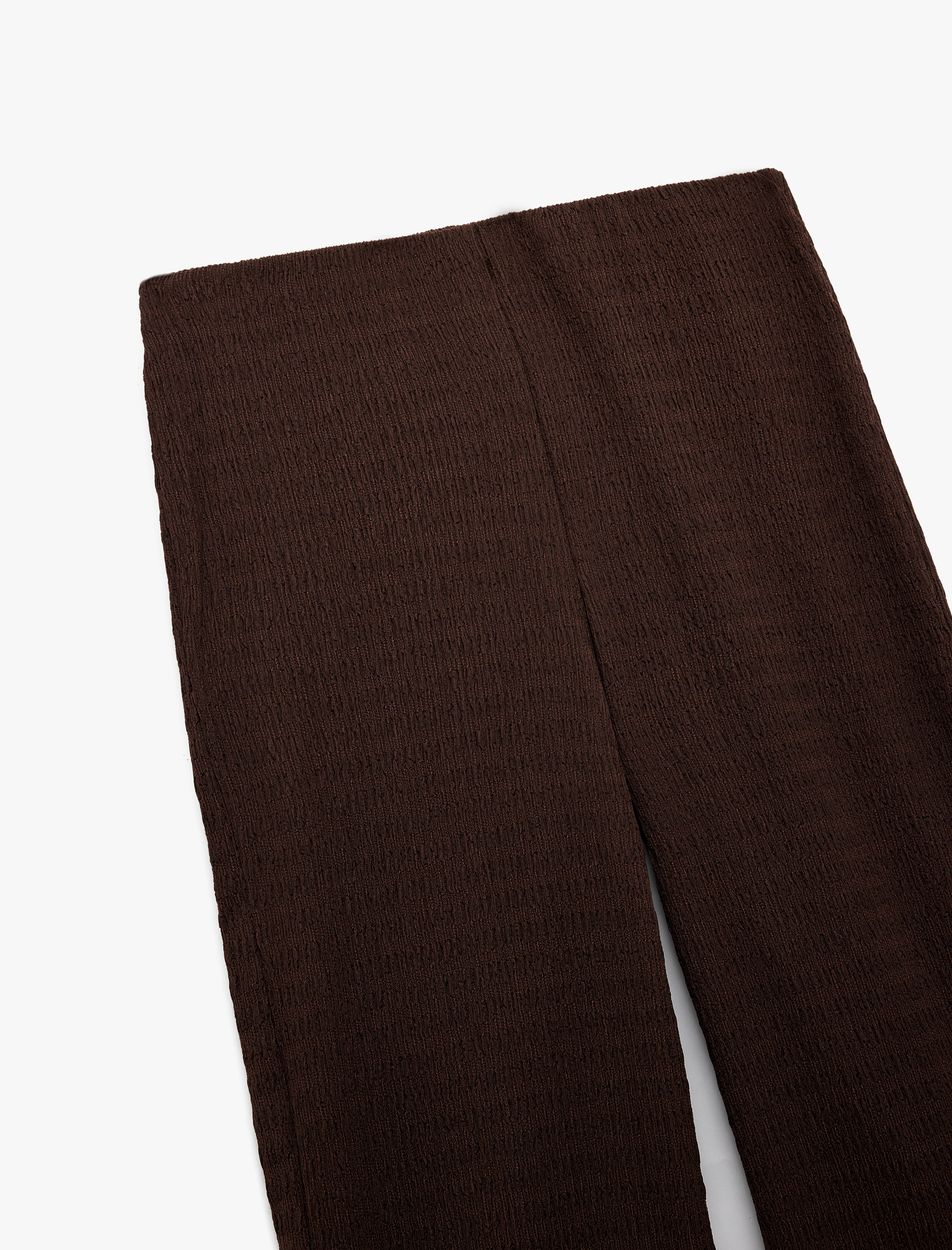   Normal Bel Dokulu Uzun Bol Paça Pantolon