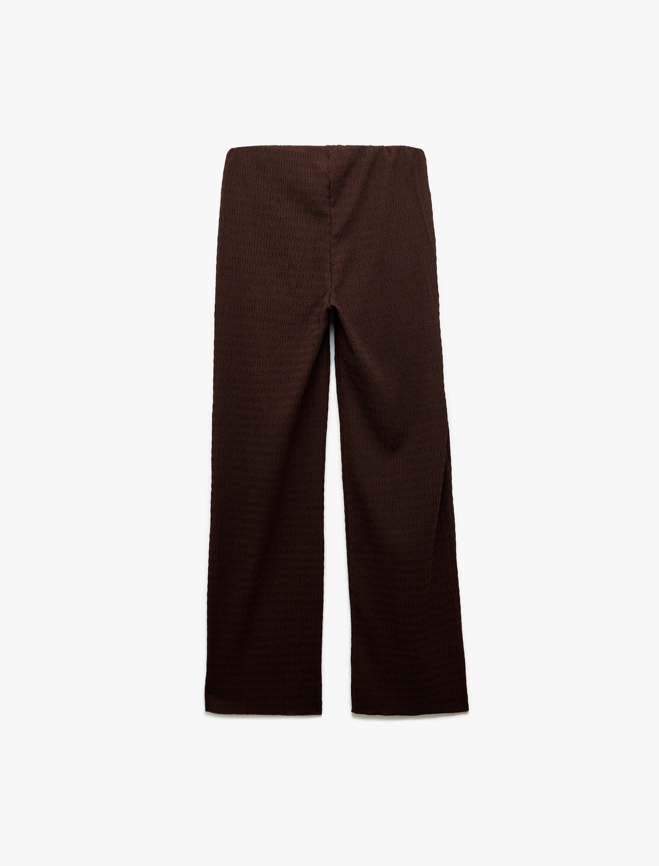   Normal Bel Dokulu Uzun Bol Paça Pantolon