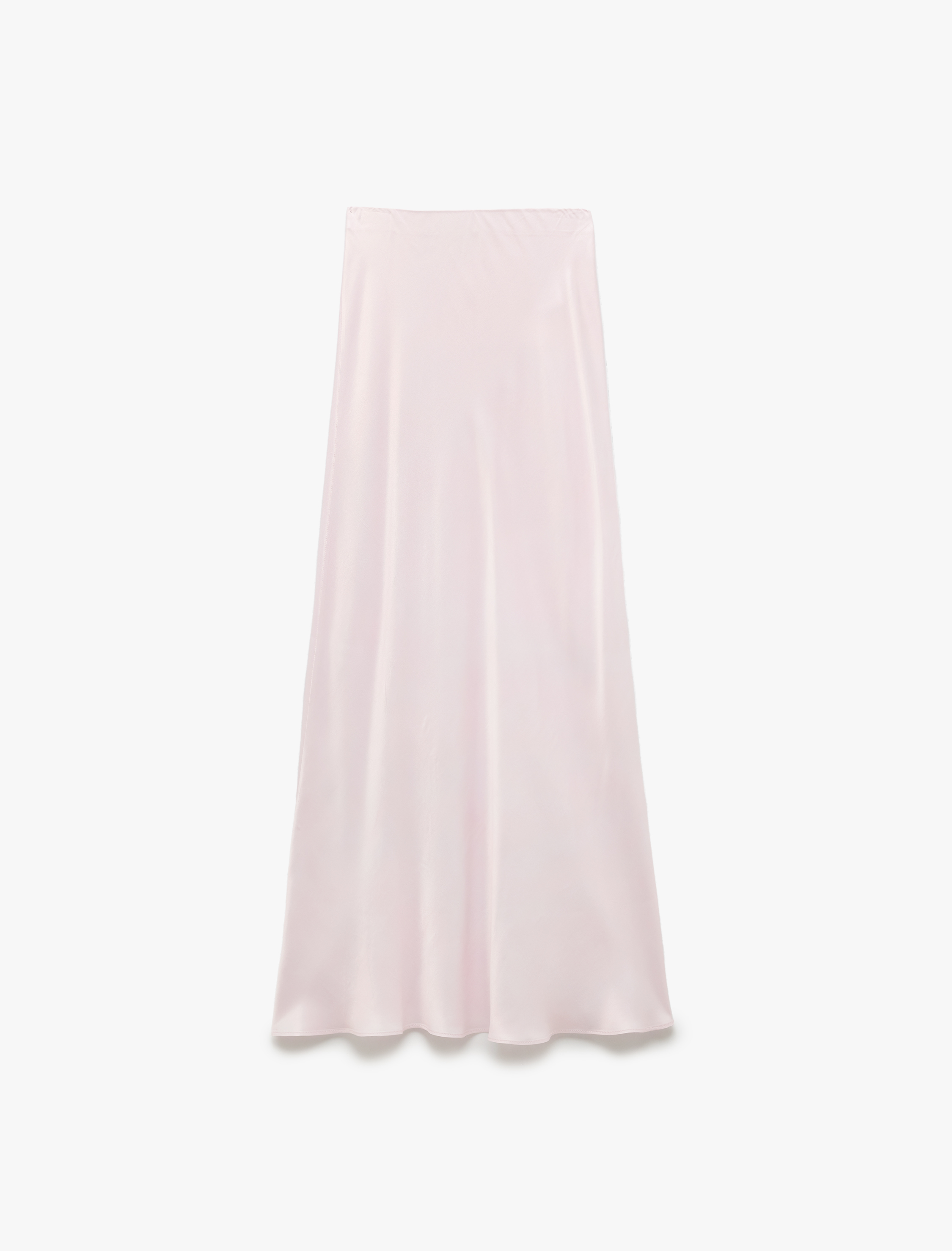   Viskon Kumaş Normal Bel Uzun Kloş Saten Etek