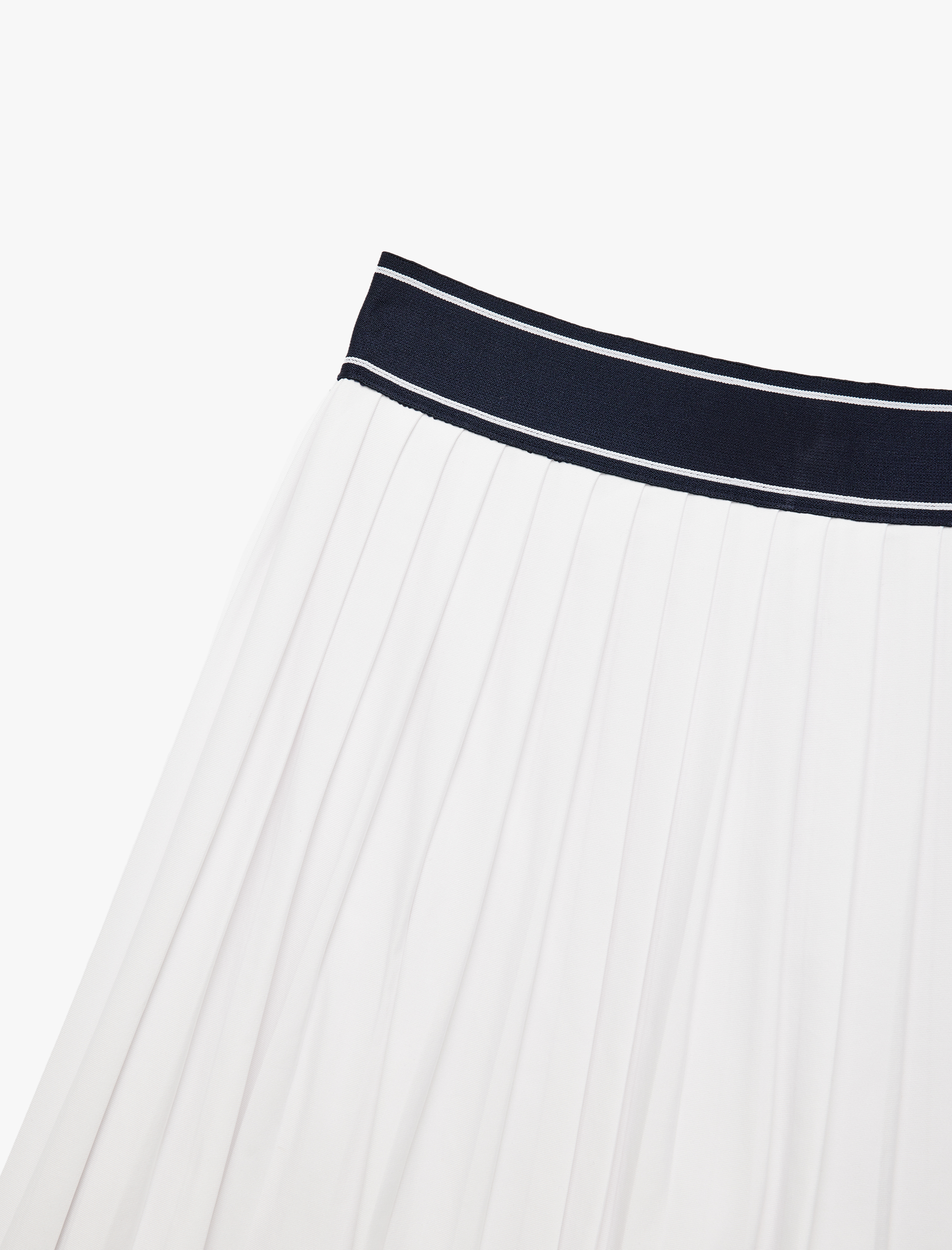   Çizgili Beli Lastikli Pileli Mini Spor Etek