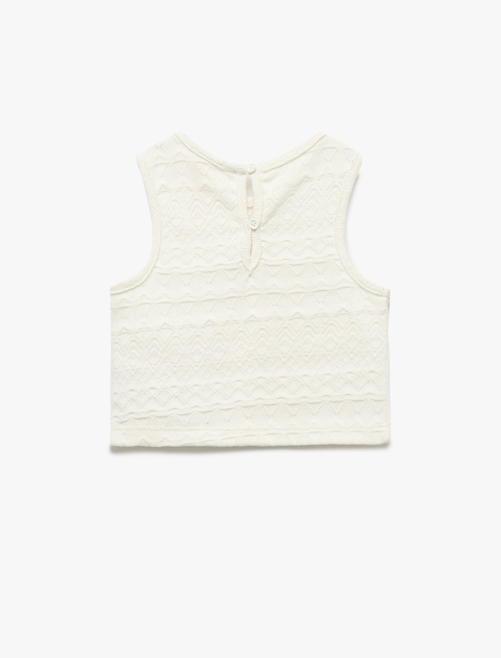 Kız Bebek Kolsuz Bisiklet Yaka Triko Atlet