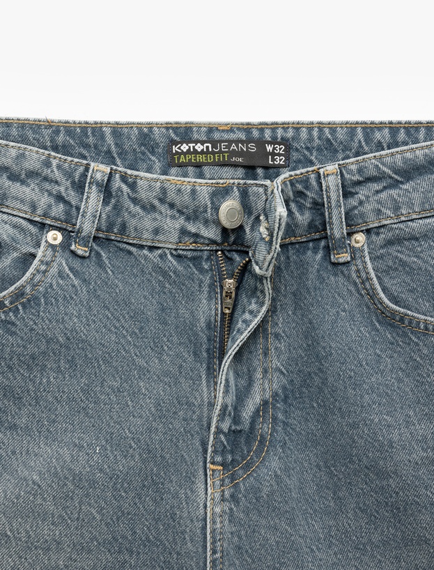 Normal Bel Pamuklu Tapered Fit Jean Pantolon - Joe Jean_6