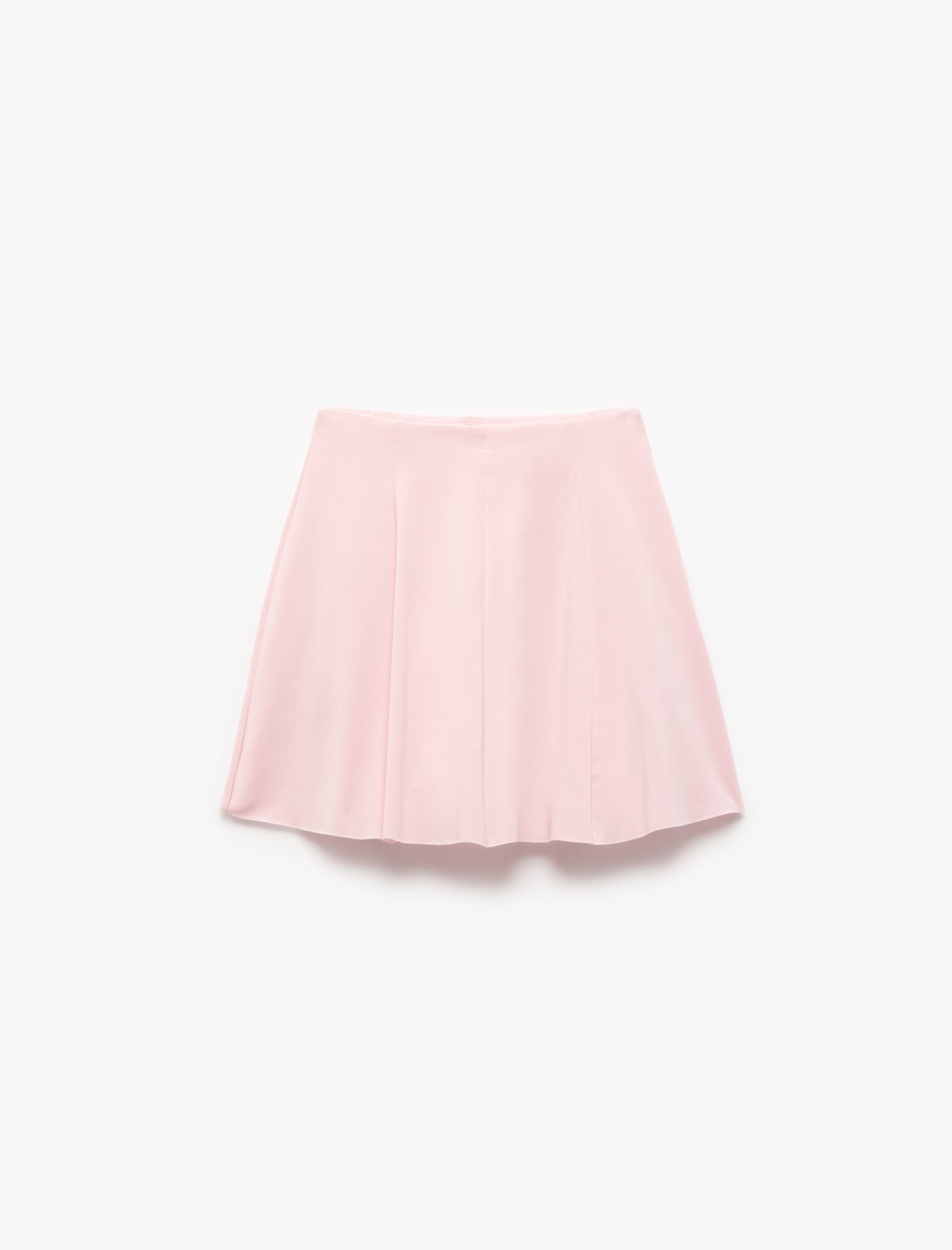   Pileli Mini Spor Şort Etek