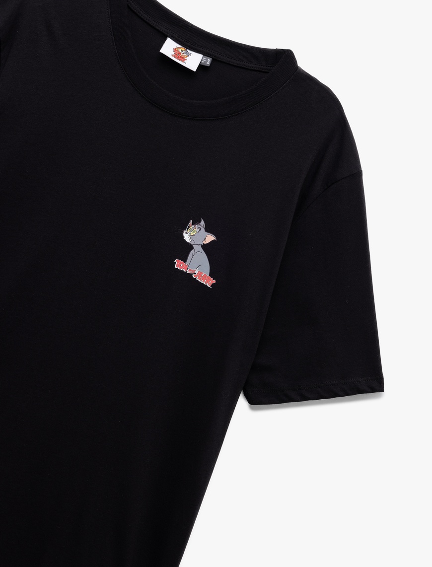   Kısa Kollu Bisiklet Yaka Regular Fit Pamuklu Baskılı Lisanslı Tom and Jerry Tişört