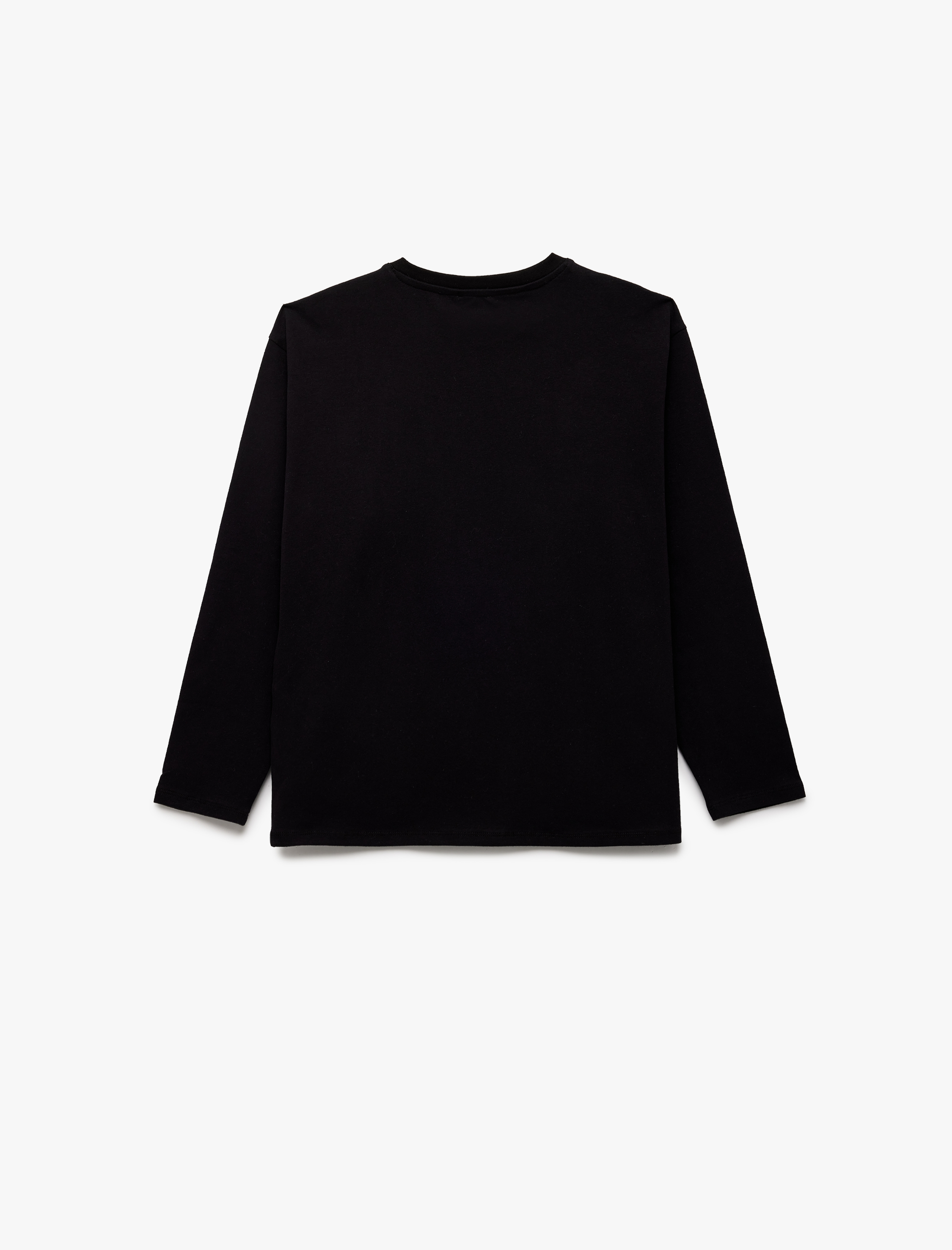  Erkek Çocuk Pamuklu Uzun Kollu Bisiklet Yaka Baskılı Tişört