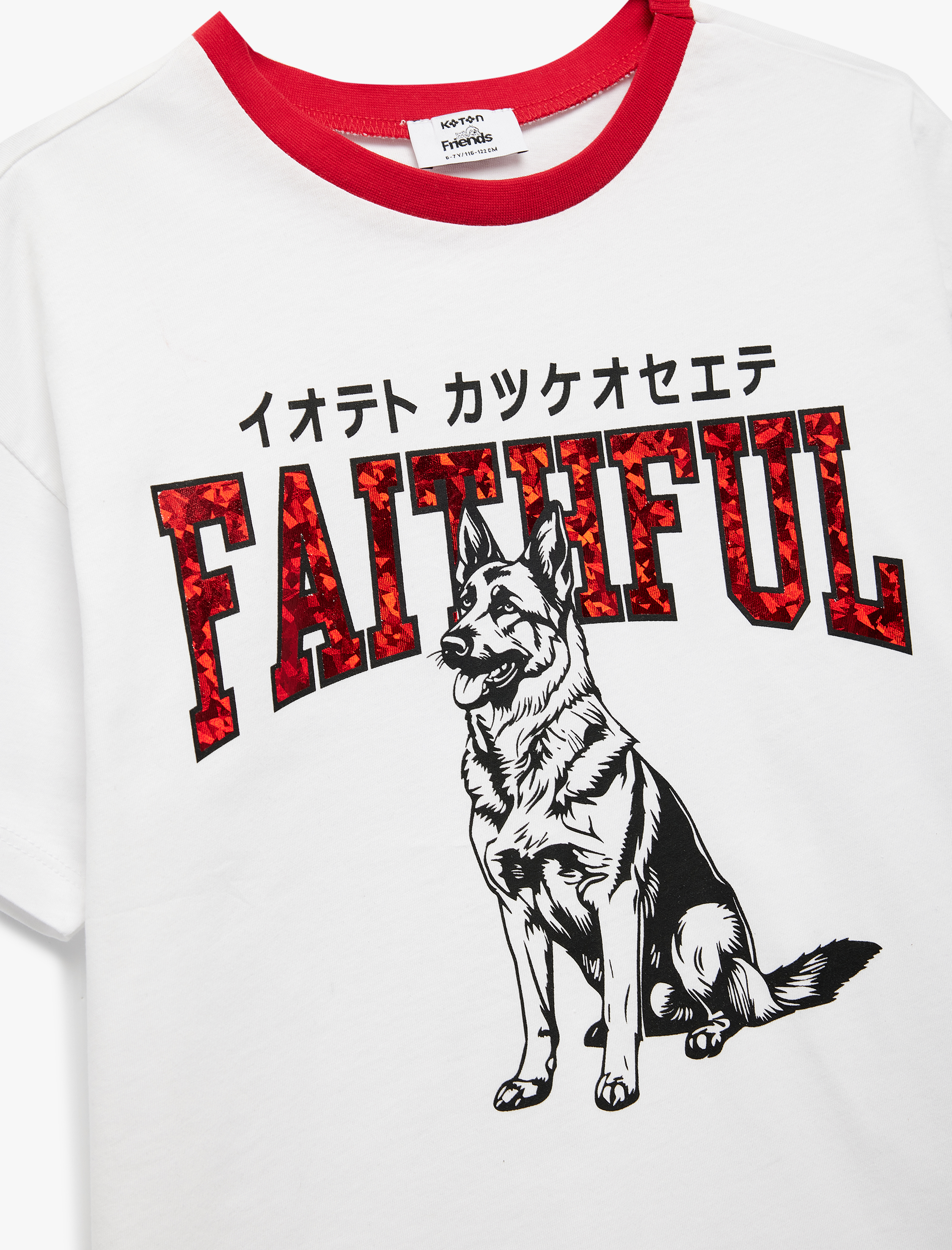  Erkek Çocuk Kısa Kollu Bisiklet Yaka Pamuklu Köpek Baskılı Oversize Tişört