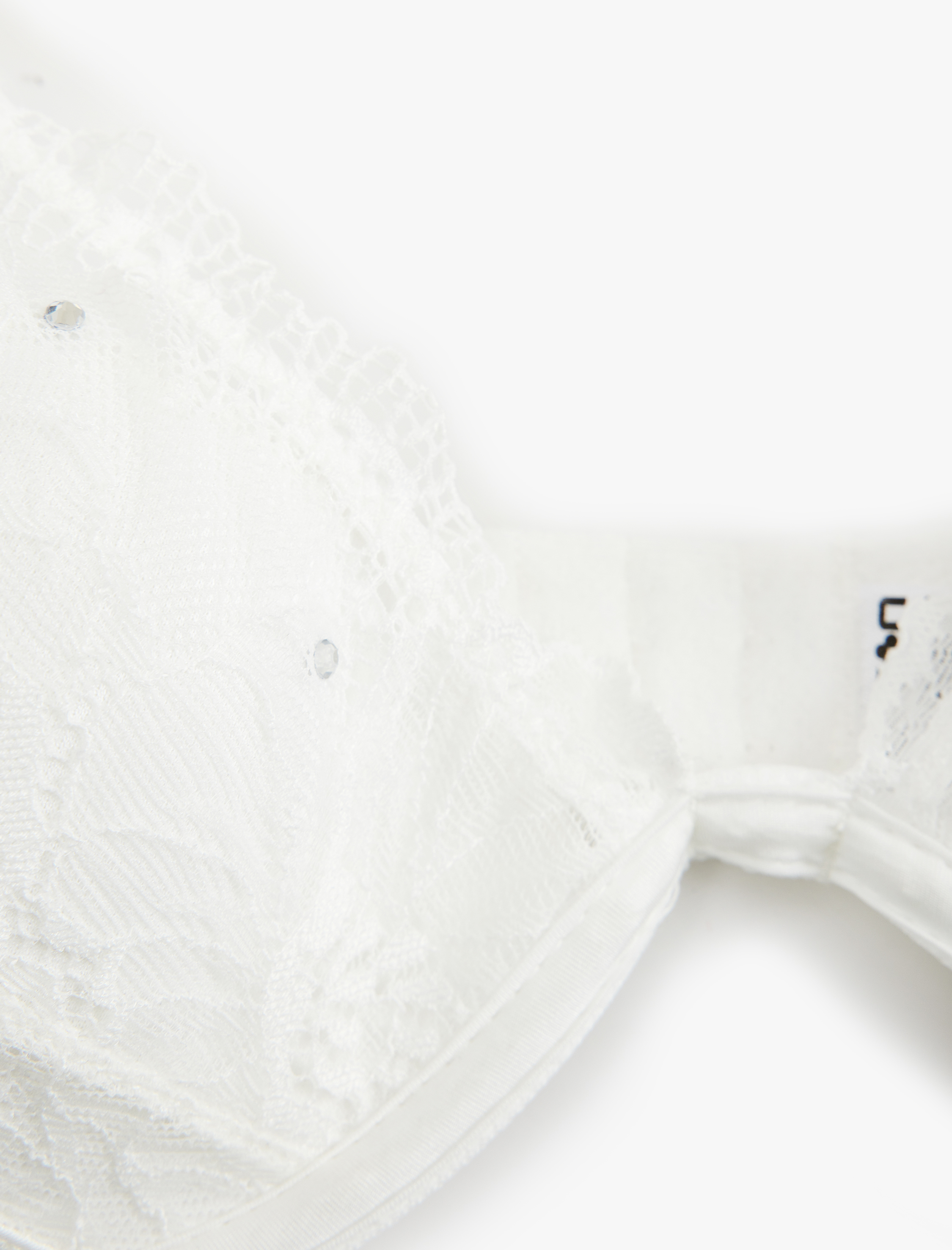 Bridal Desteksiz Balenli Taşlı Dantelli Sütyen