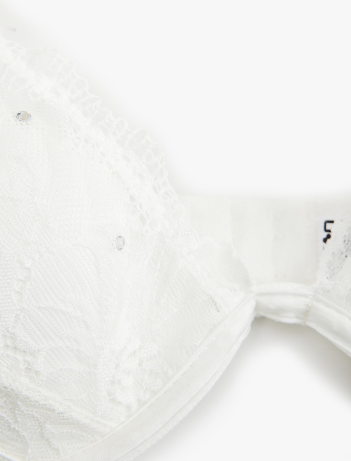  Bridal Desteksiz Balenli Taşlı Dantelli Sütyen