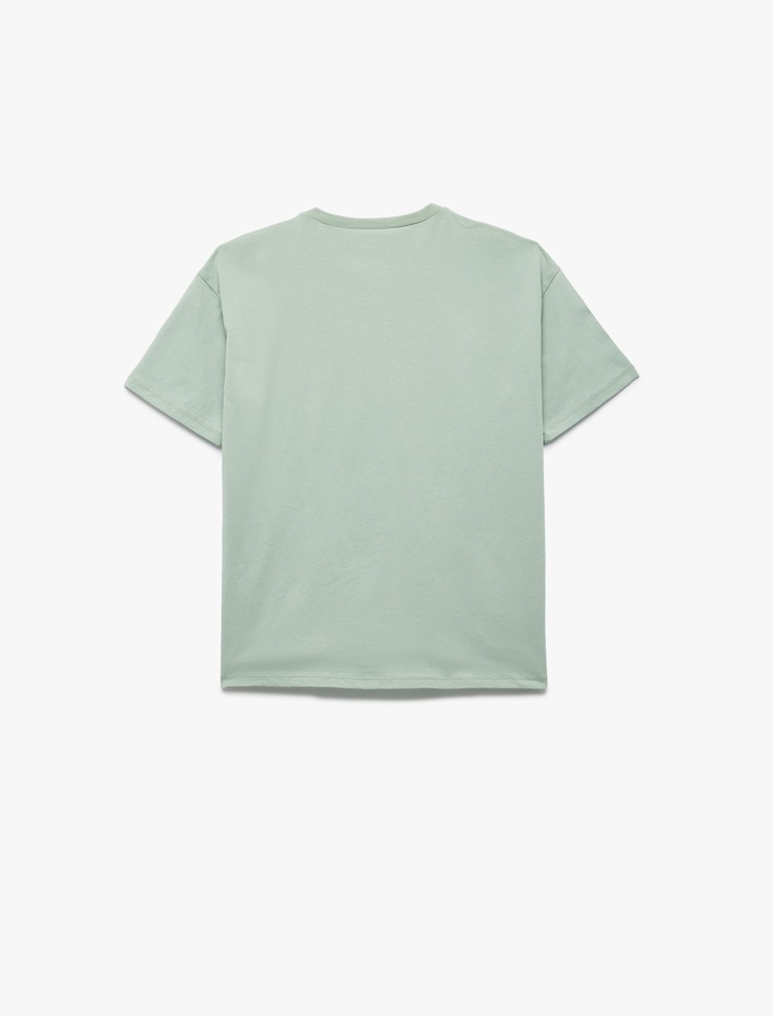 Erkek Çocuk Kısa Kollu Bisiklet Yaka Pamuklu Kedi ve Köpek Baskılı Tişört