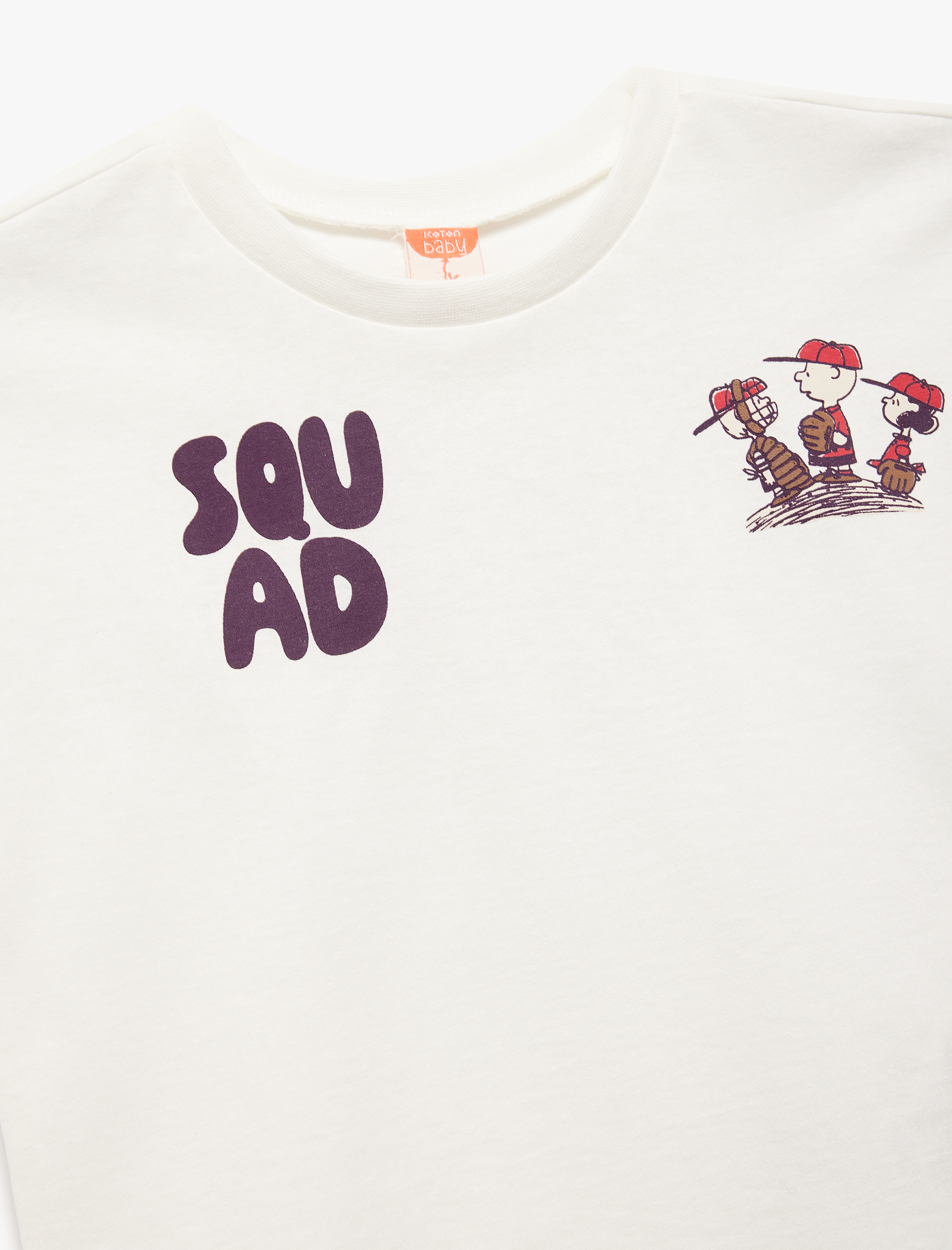  Erkek Bebek Lisanslı Kısa Kollu Bisiklet Yaka Pamuklu Arkası Baskılı Snoopy Tişört