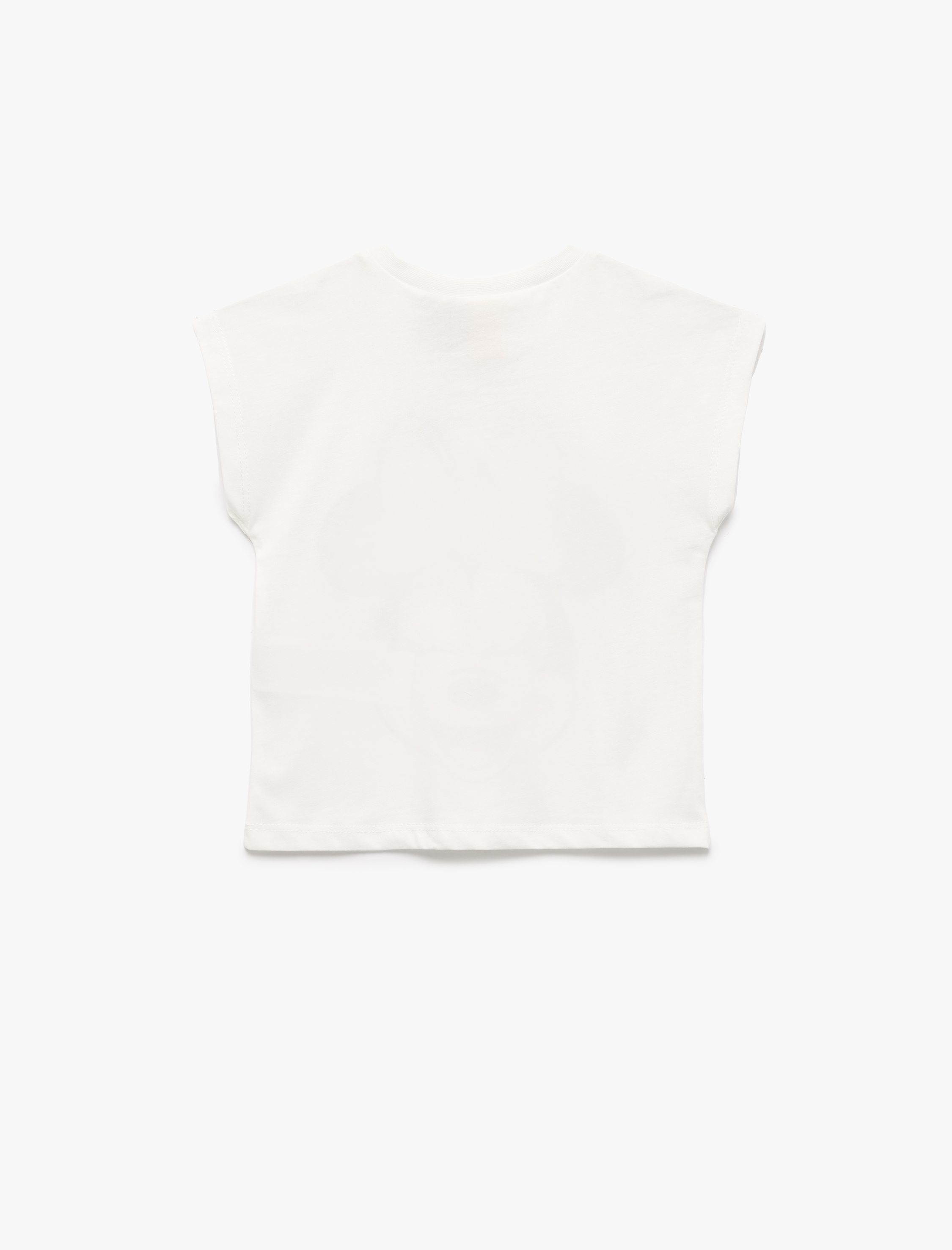  Kız Bebek Pamuklu Pullu Payetli Bisiklet Yaka Kısa Kollu Lisanslı Minnie Mouse Tişört