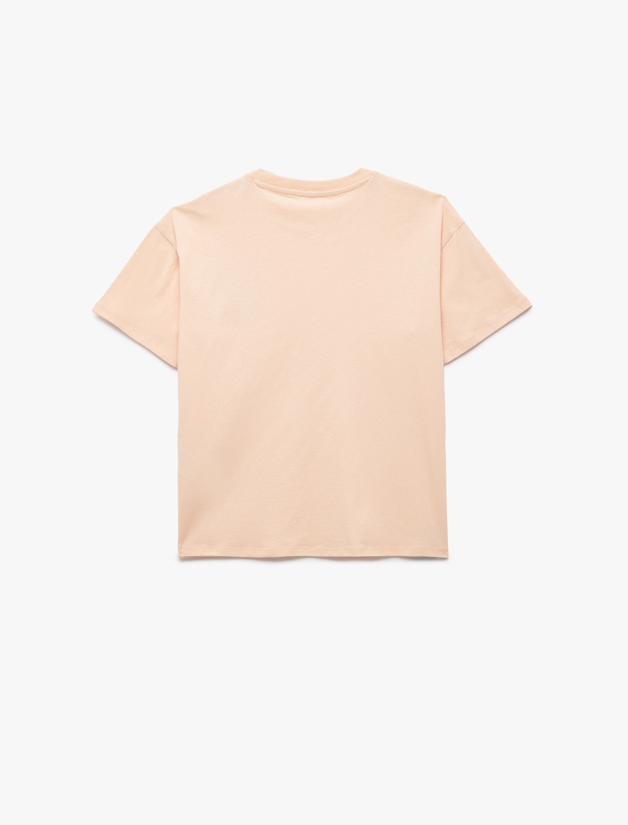 Erkek Çocuk Pamuklu Etiket Detaylı Kısa Kollu Bisiklet Yaka Baskılı Tişört