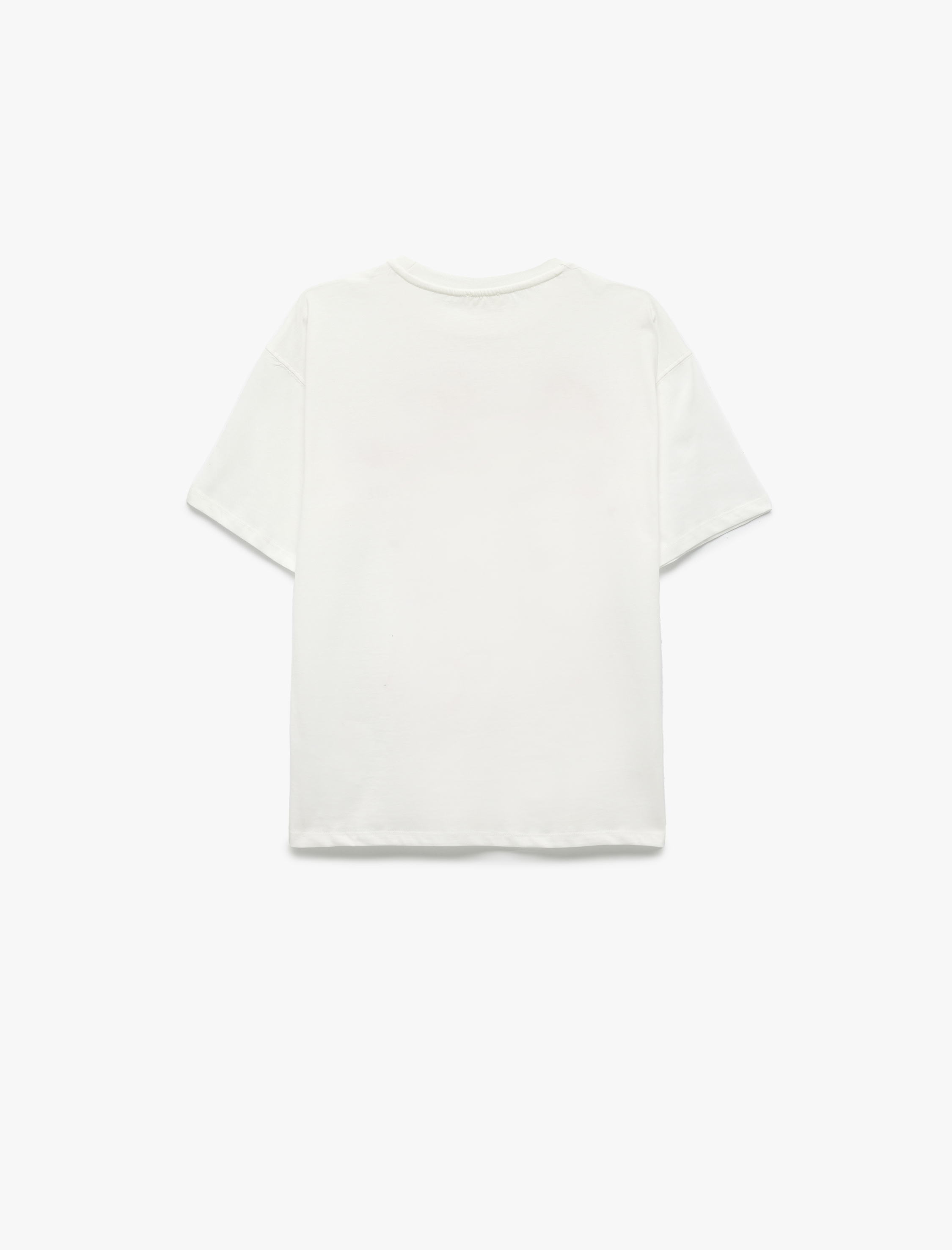  Kız Çocuk Pamuklu Kısa Kollu Bisiklet Fiyonklu Yaka Baskılı Tişört