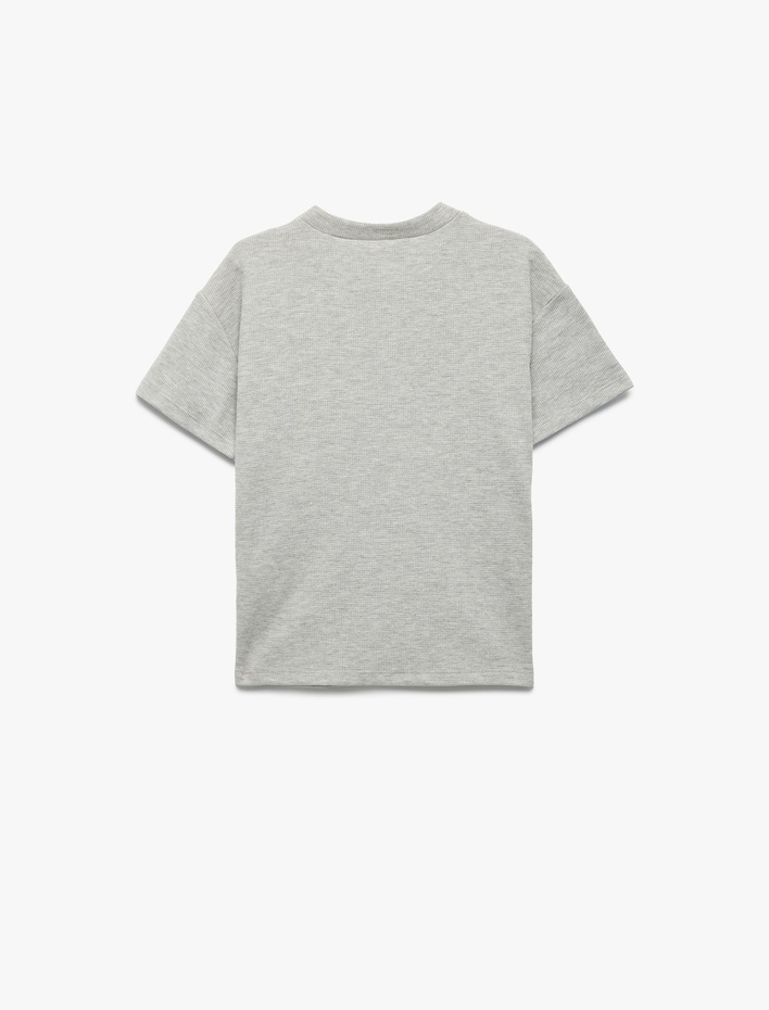 Erkek Çocuk Kısa Kollu Bisiklet Yaka Baskılı Tişört