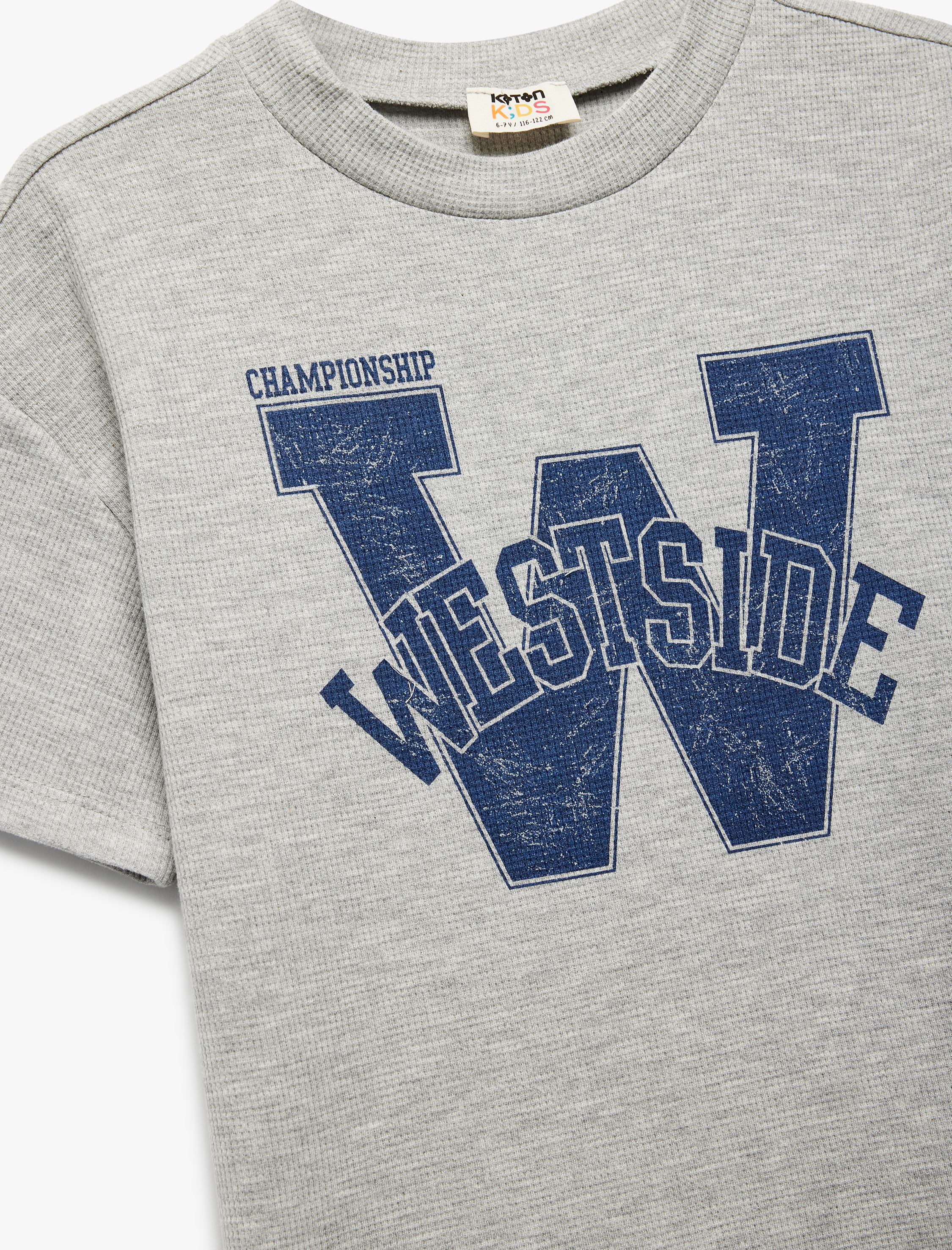  Erkek Çocuk Kısa Kollu Bisiklet Yaka Baskılı Tişört