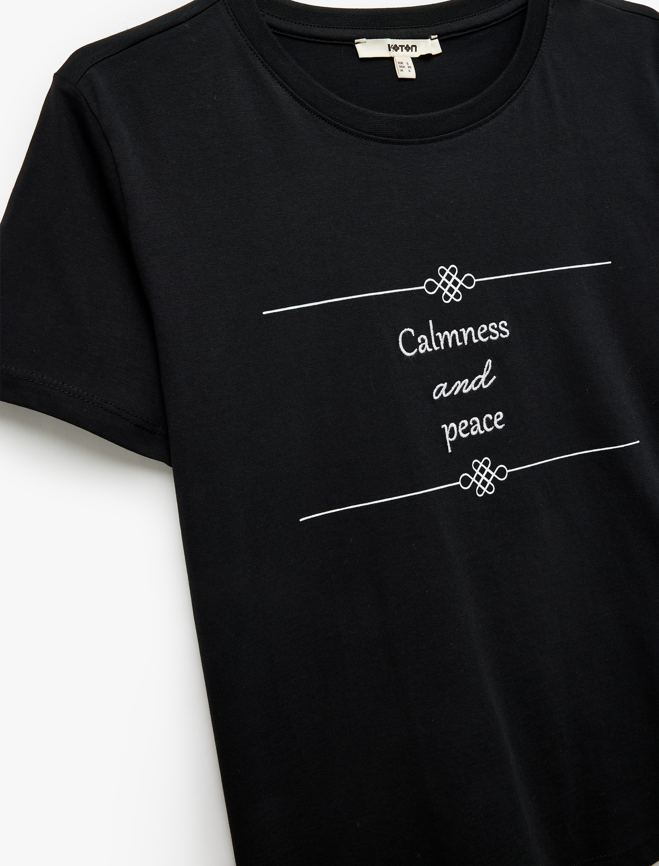   Baskılı Tişört Bisiklet Yaka Kısa Kollu Pamuklu