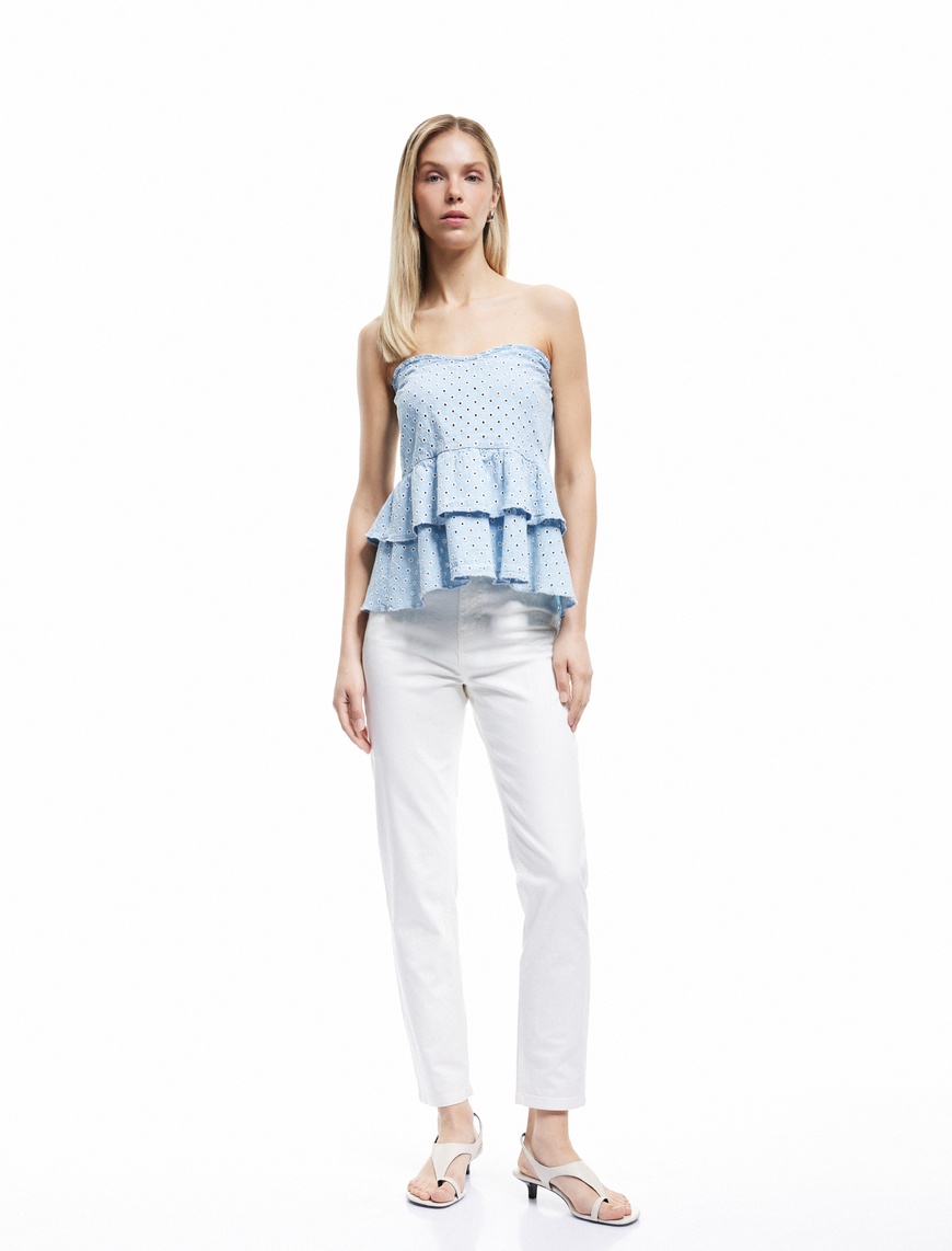   Yüksek Bel Kot Pantolon Dar Paça - Carmen Jeans