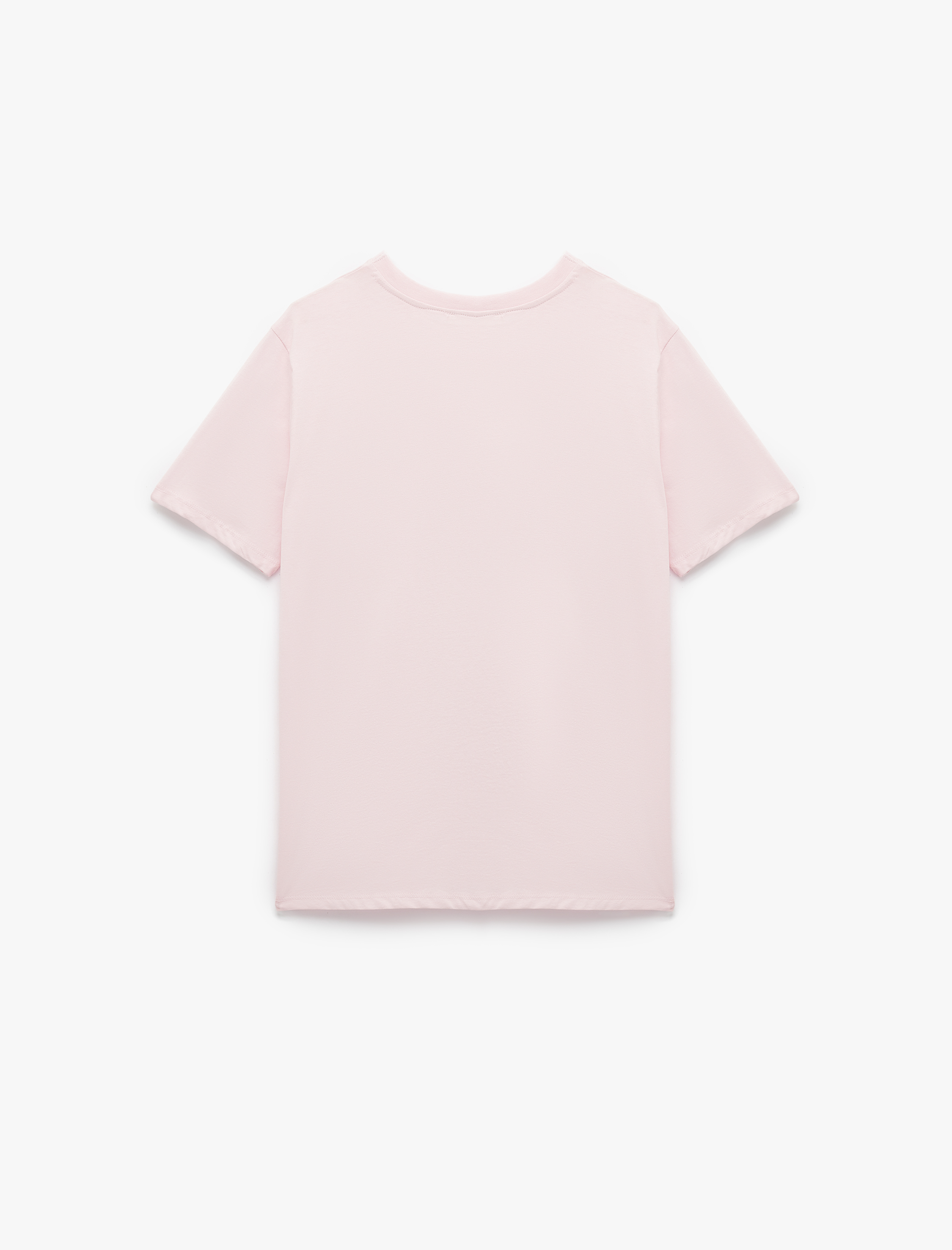   Pamuklu Bisiklet Yaka Kısa Kollu Basic Tişört