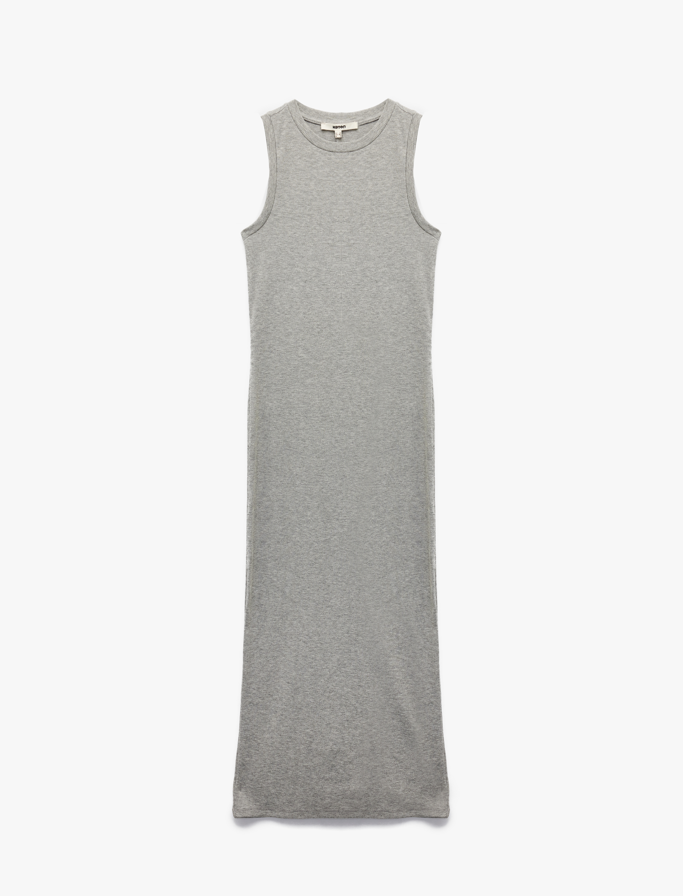   Bisiklet Yaka Kolsuz Slim Fit Midi Kalem Elbise