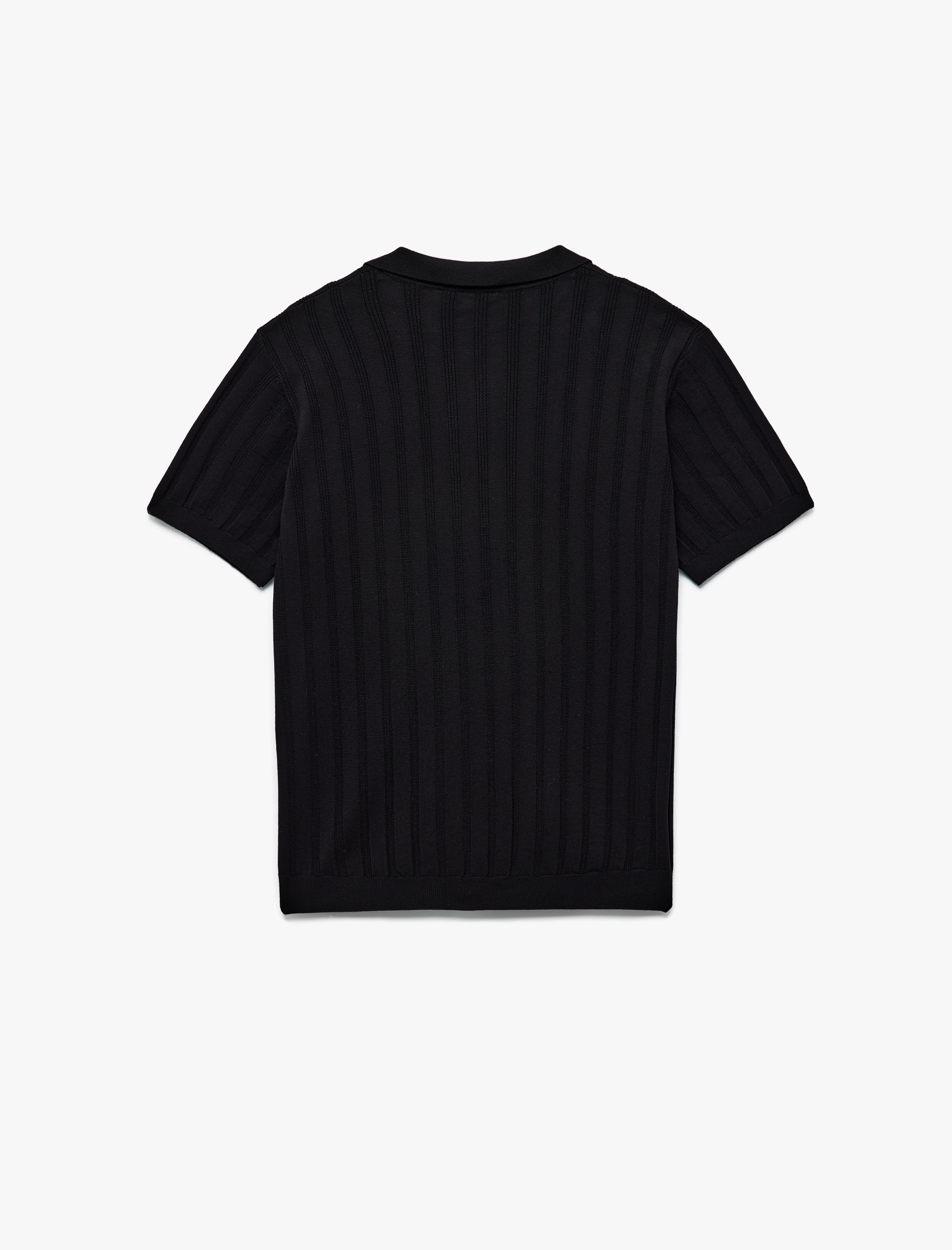   Viskon Polo Yaka Kısa Kollu Triko Kazak