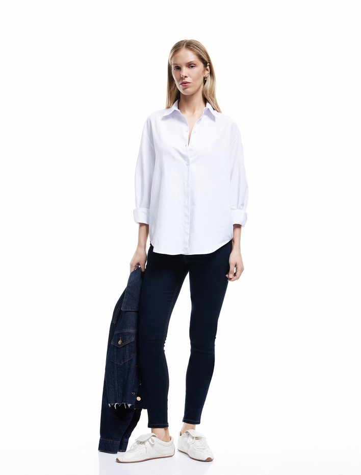  Yüksek Bel Dar Paça Toparlayıcı Jean Pantolon - Skinny Jeans