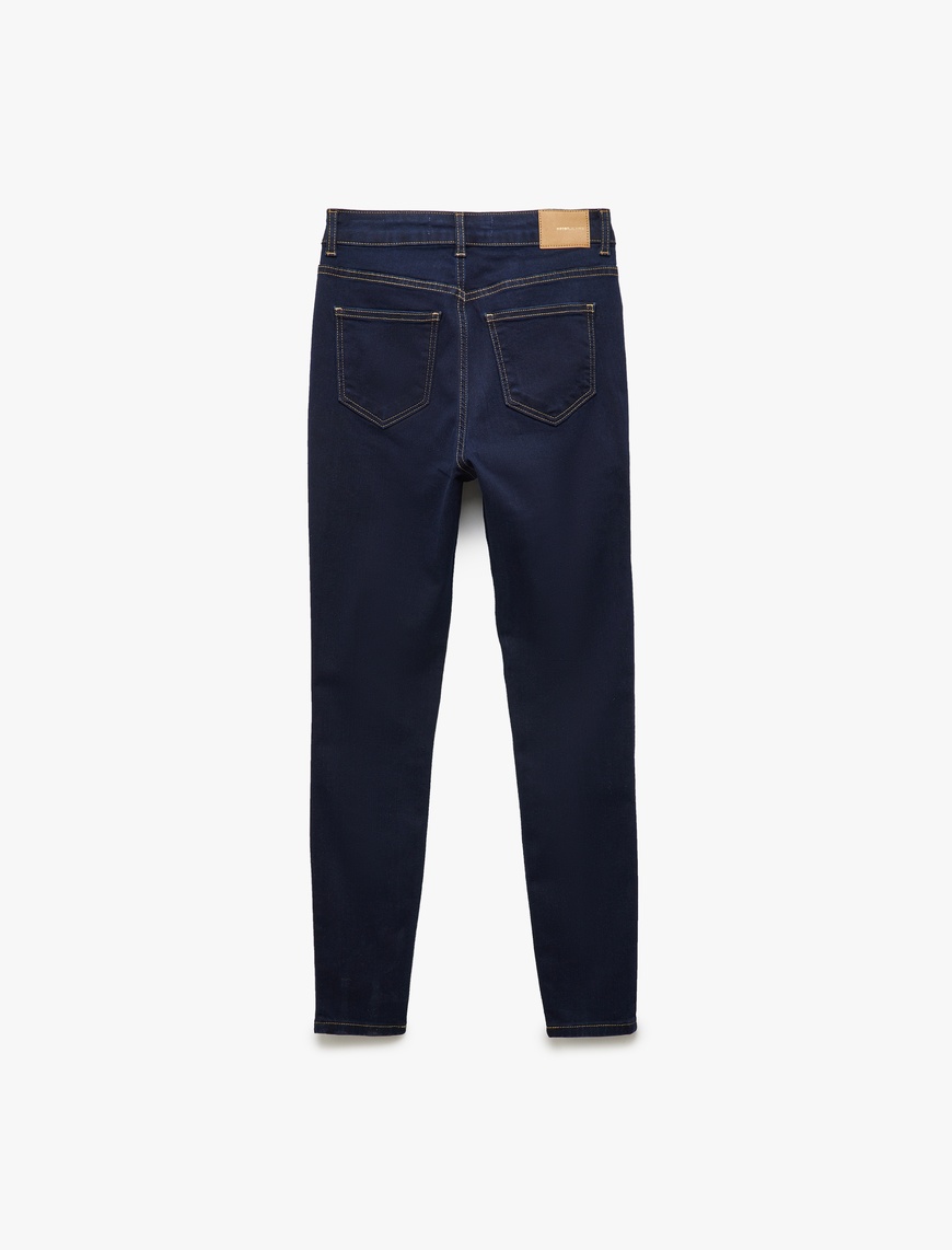   Yüksek Bel Dar Paça Toparlayıcı Jean Pantolon - Skinny Jeans