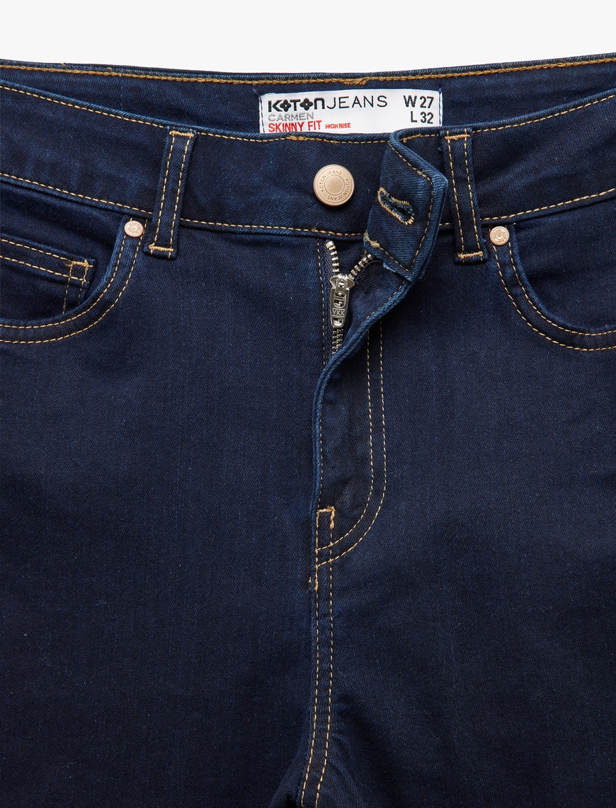   Yüksek Bel Dar Paça Toparlayıcı Jean Pantolon - Skinny Jeans