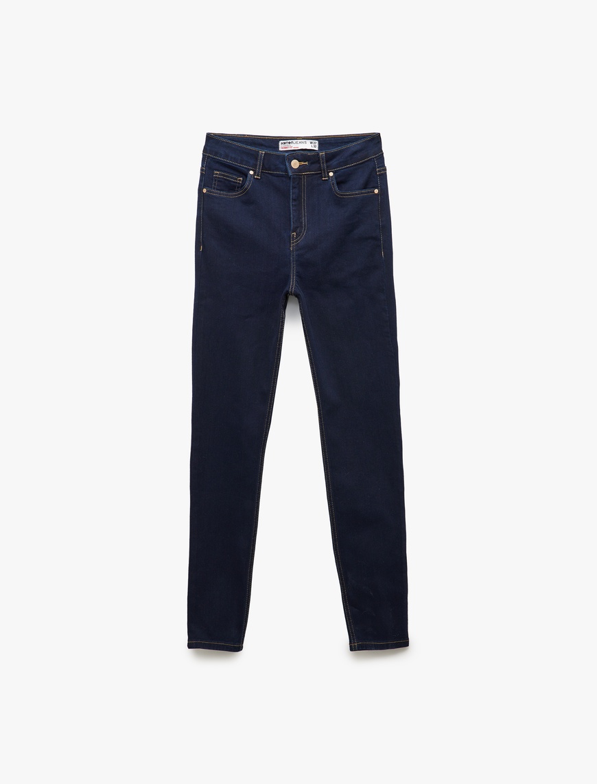   Yüksek Bel Dar Paça Toparlayıcı Jean Pantolon - Skinny Jeans