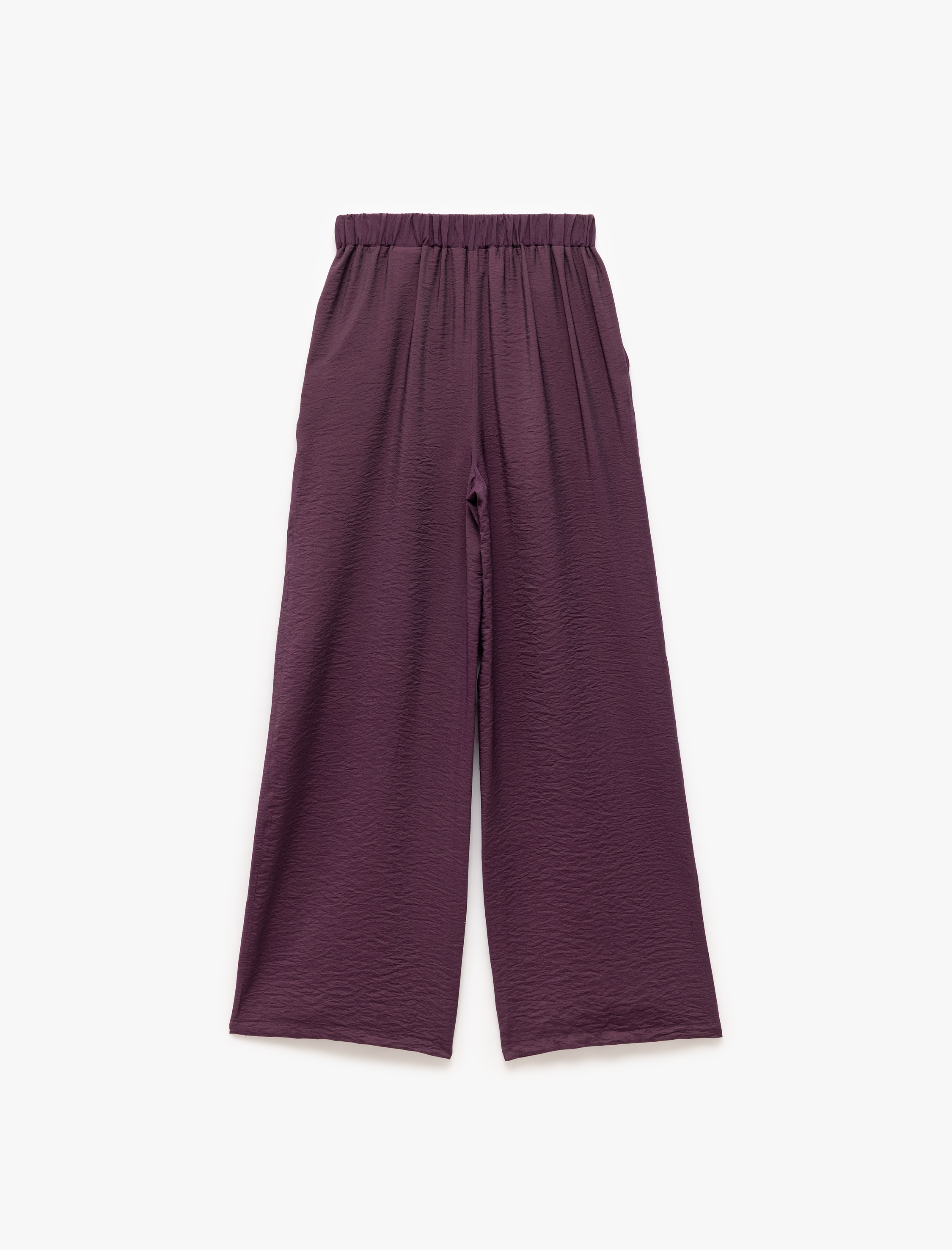   Viskon Pileli Cepli Yüksek Bel Palazzo Pantolon