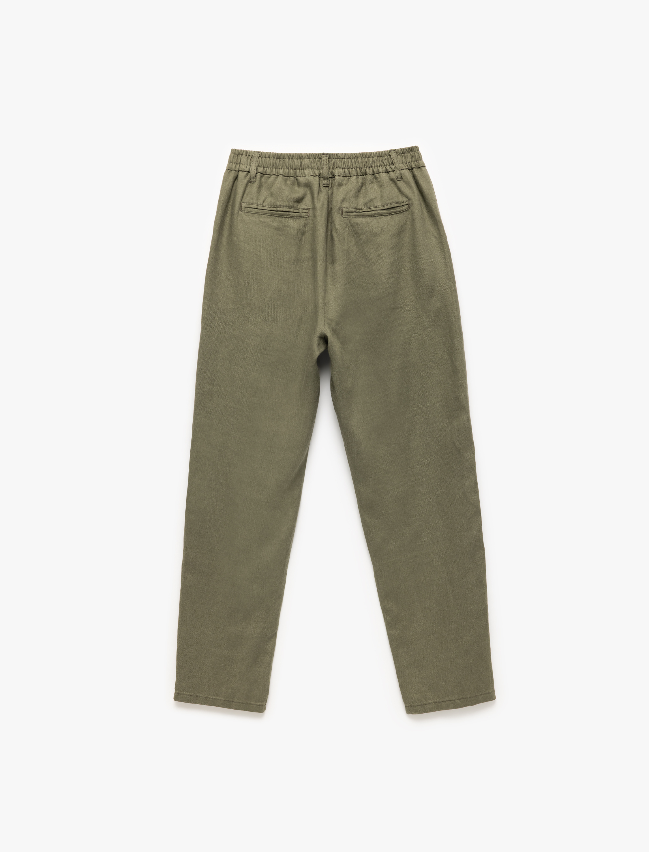   Straight Fit Cep Detaylı Keten Chino Pantolon