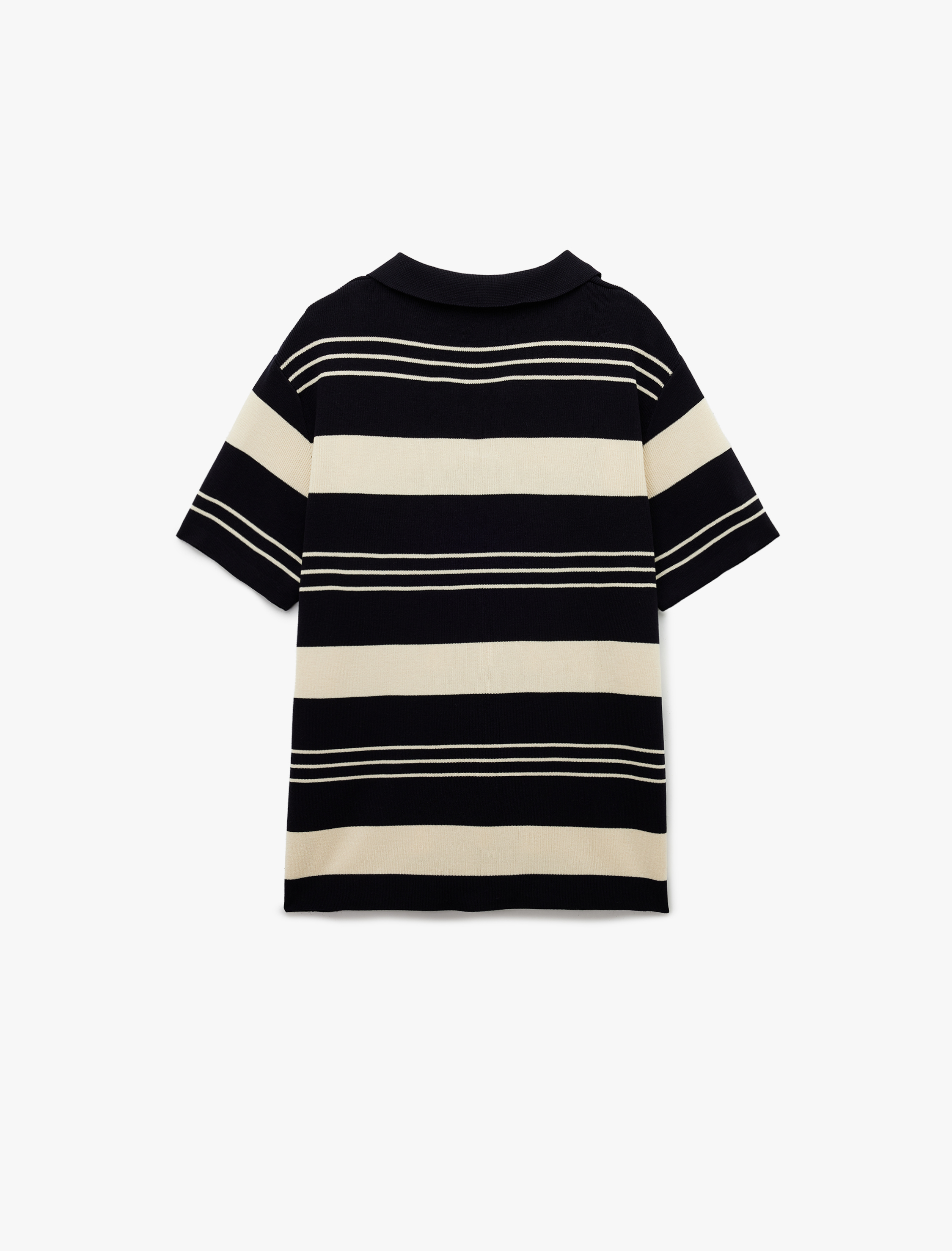   Çizgili Kısa Kollu Regular Fit Polo Yaka Triko Tişört