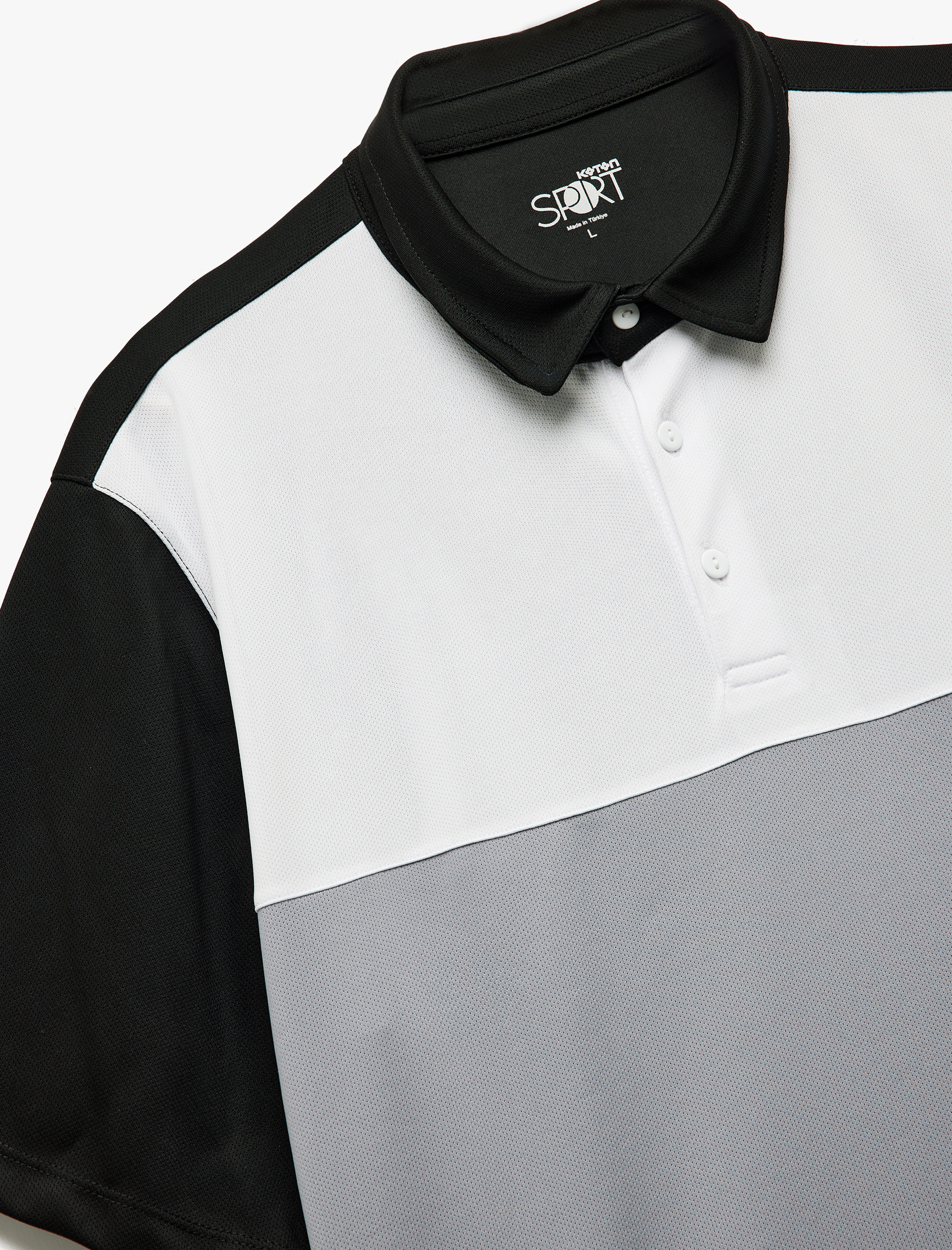   Kısa Kollu Polo Yaka Renk Bloklu Oversize Spor Tişört